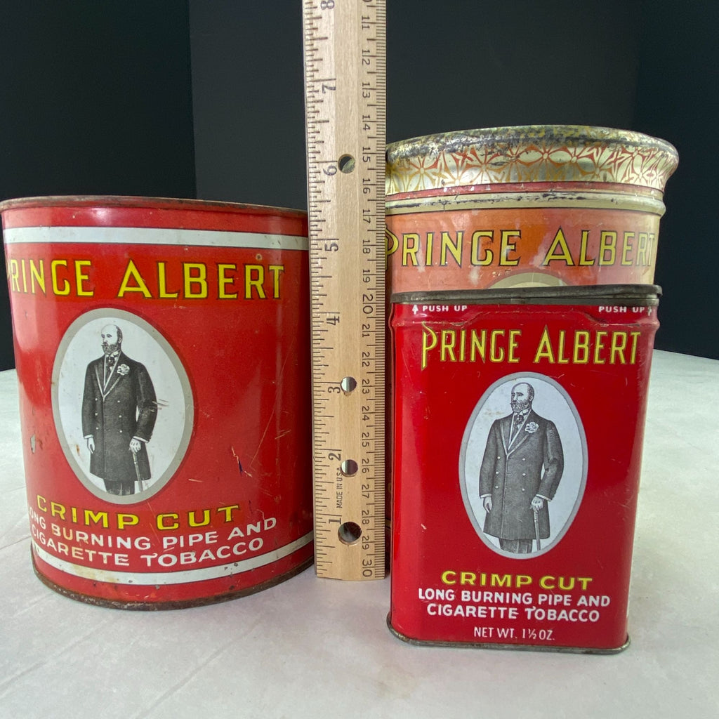 Vintage Lot Of 3 Prince Albert Crimp Cut Tobacco Tins