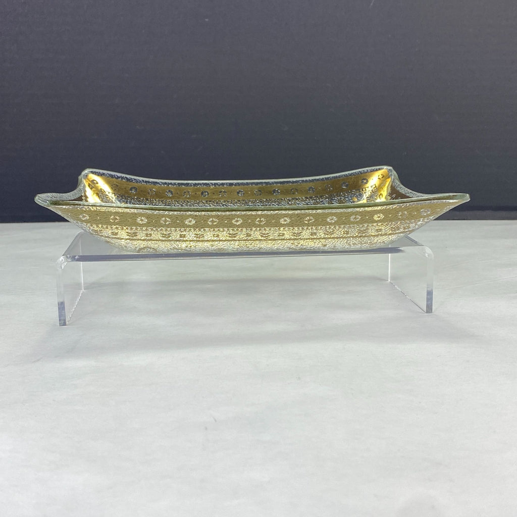 Vintage MCM George Briard Persian Garden Rectangle Glass Dish