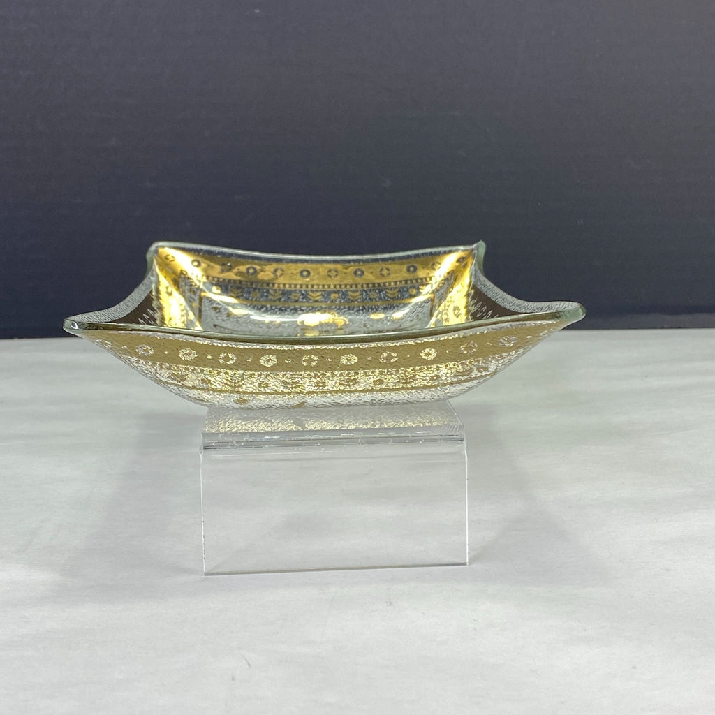 Vintage MCM George Briard Persian Garden Rectangle Glass Dish