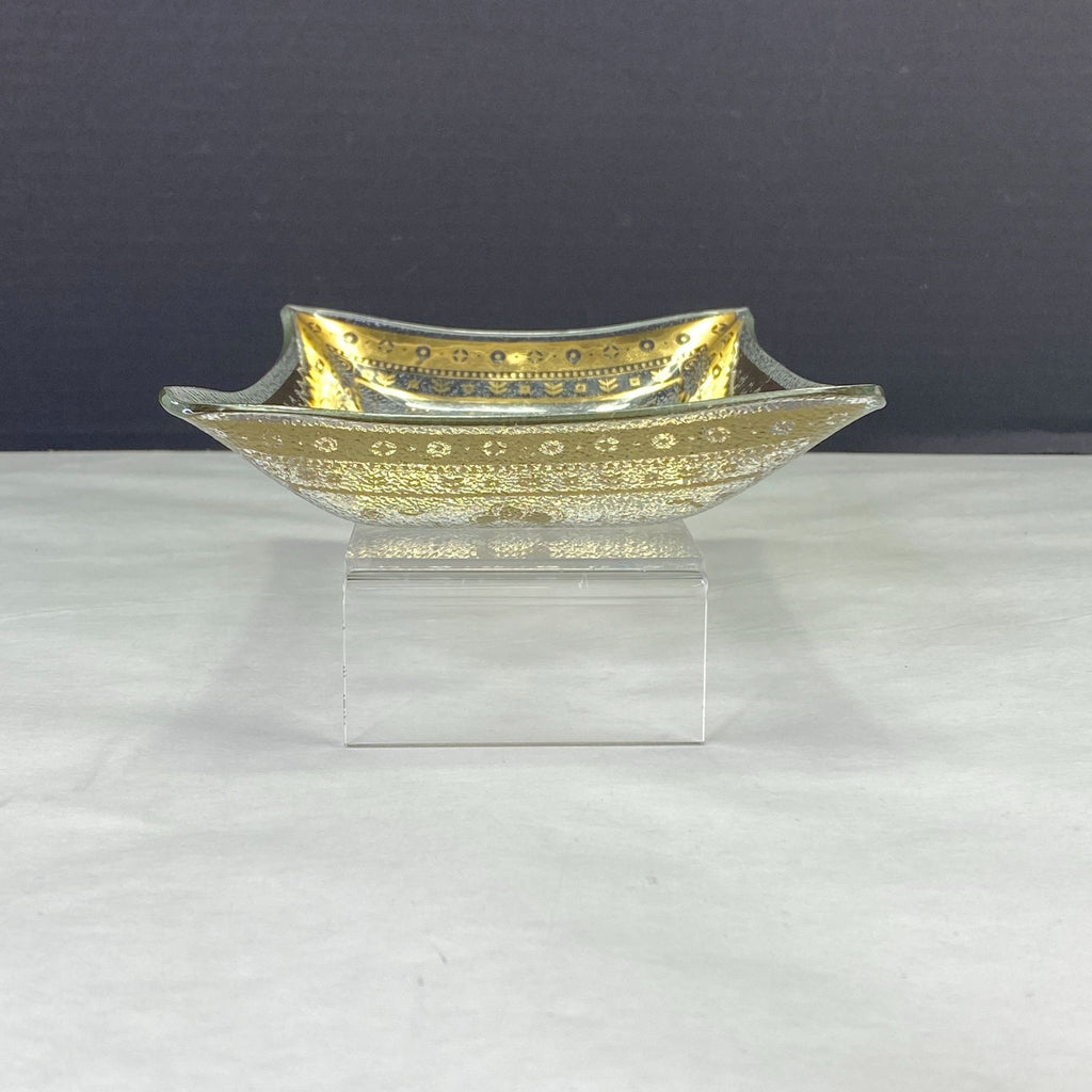 Vintage MCM George Briard Persian Garden Rectangle Glass Dish