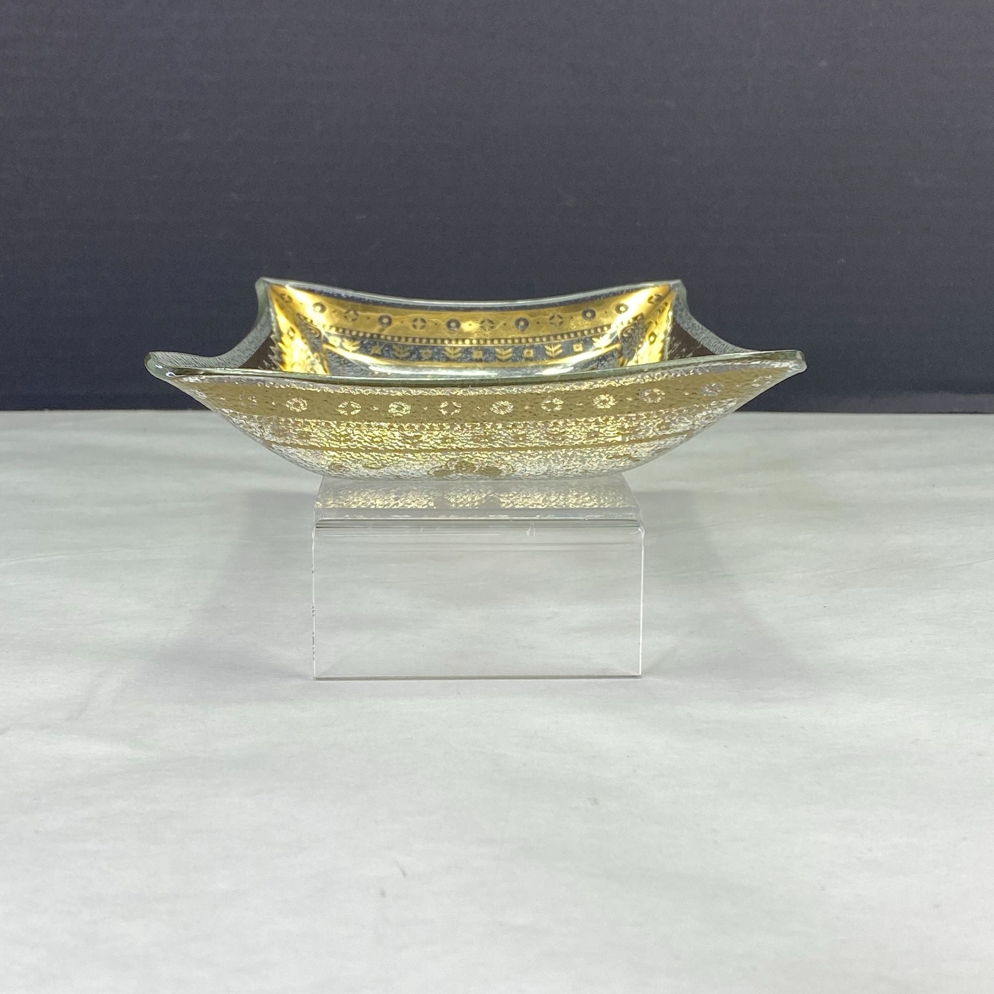 Vintage MCM George Briard Persian Garden Rectangle Glass Dish