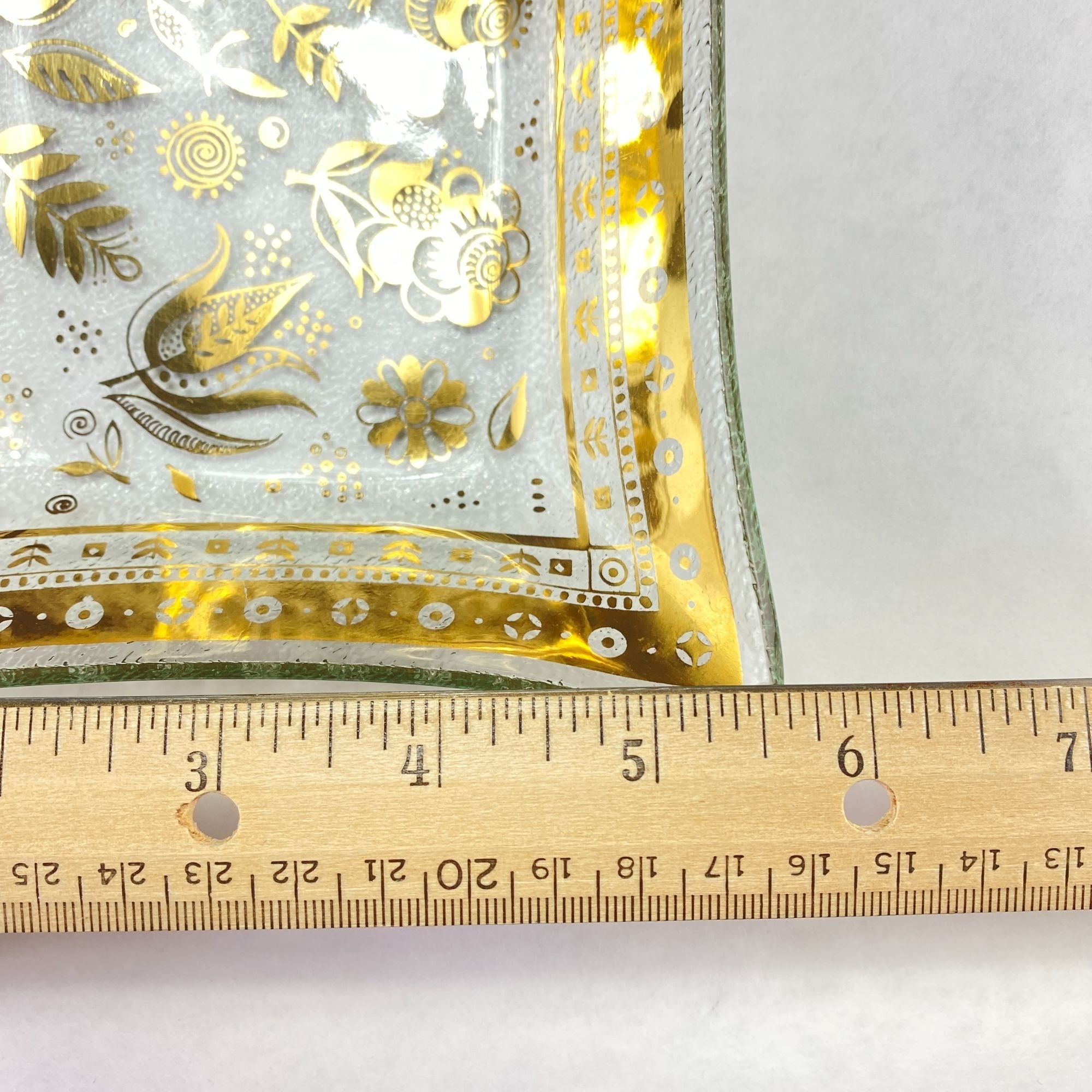 Vintage MCM George Briard Persian Garden Rectangle Glass Dish