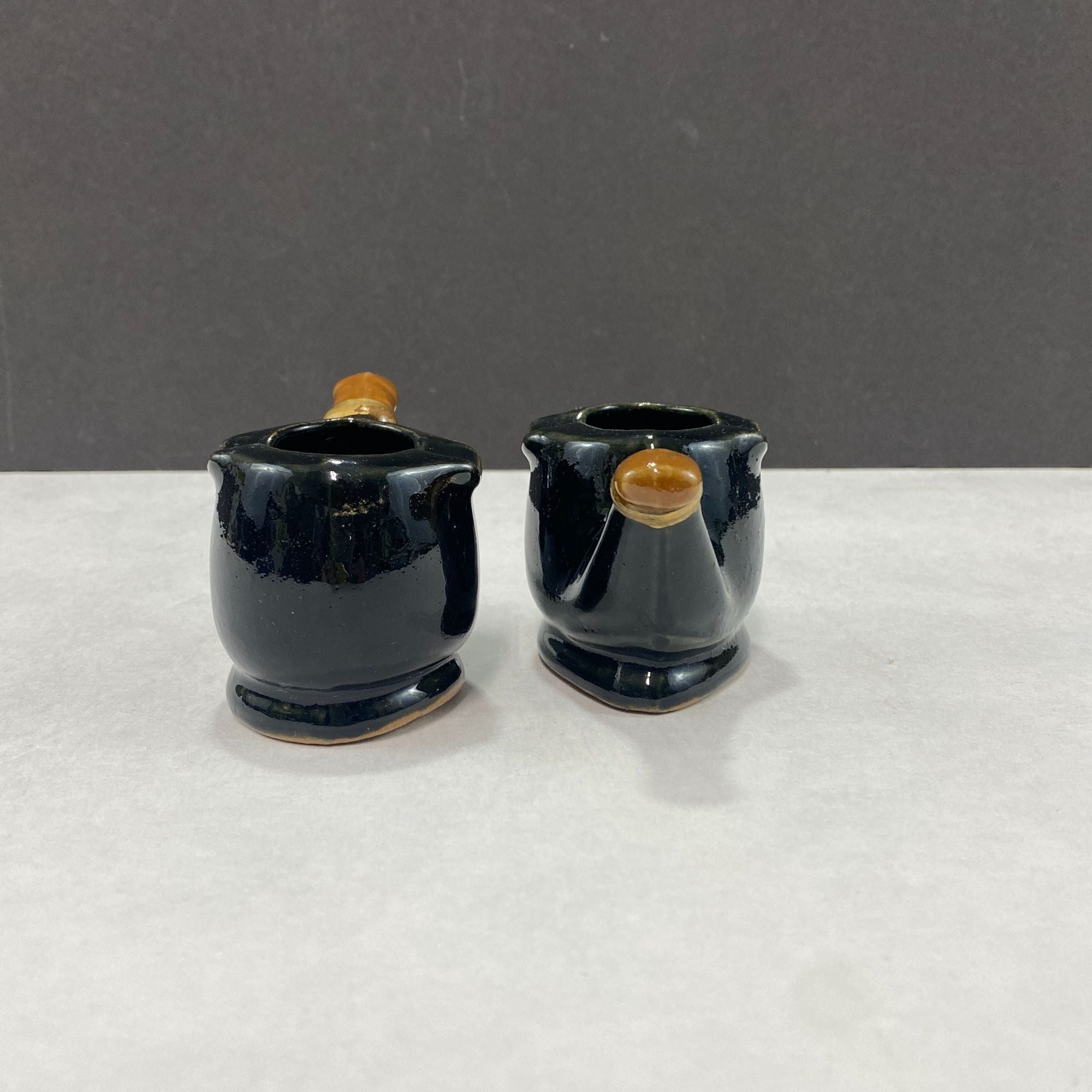 Vintage Redware Tobacco Pipe Shaped Ashtray Lot of 2