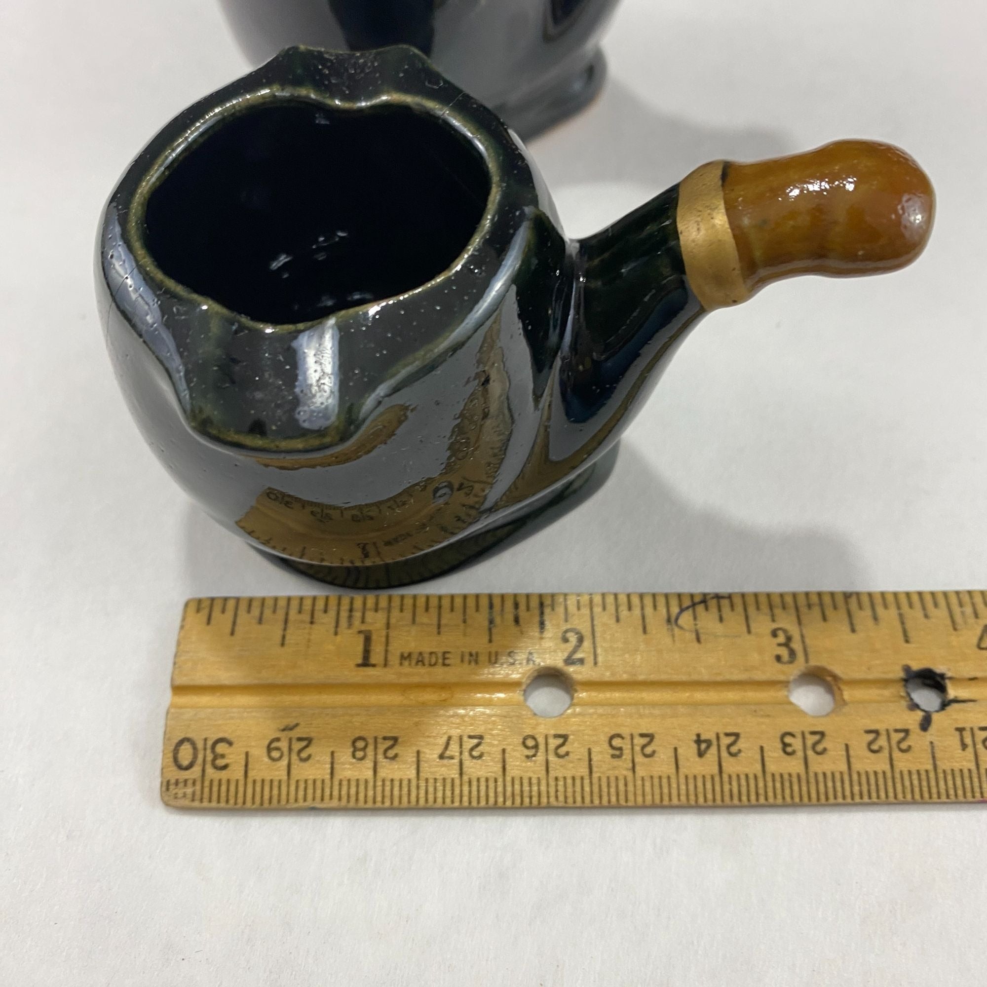 Vintage Redware Tobacco Pipe Shaped Ashtray Lot of 2