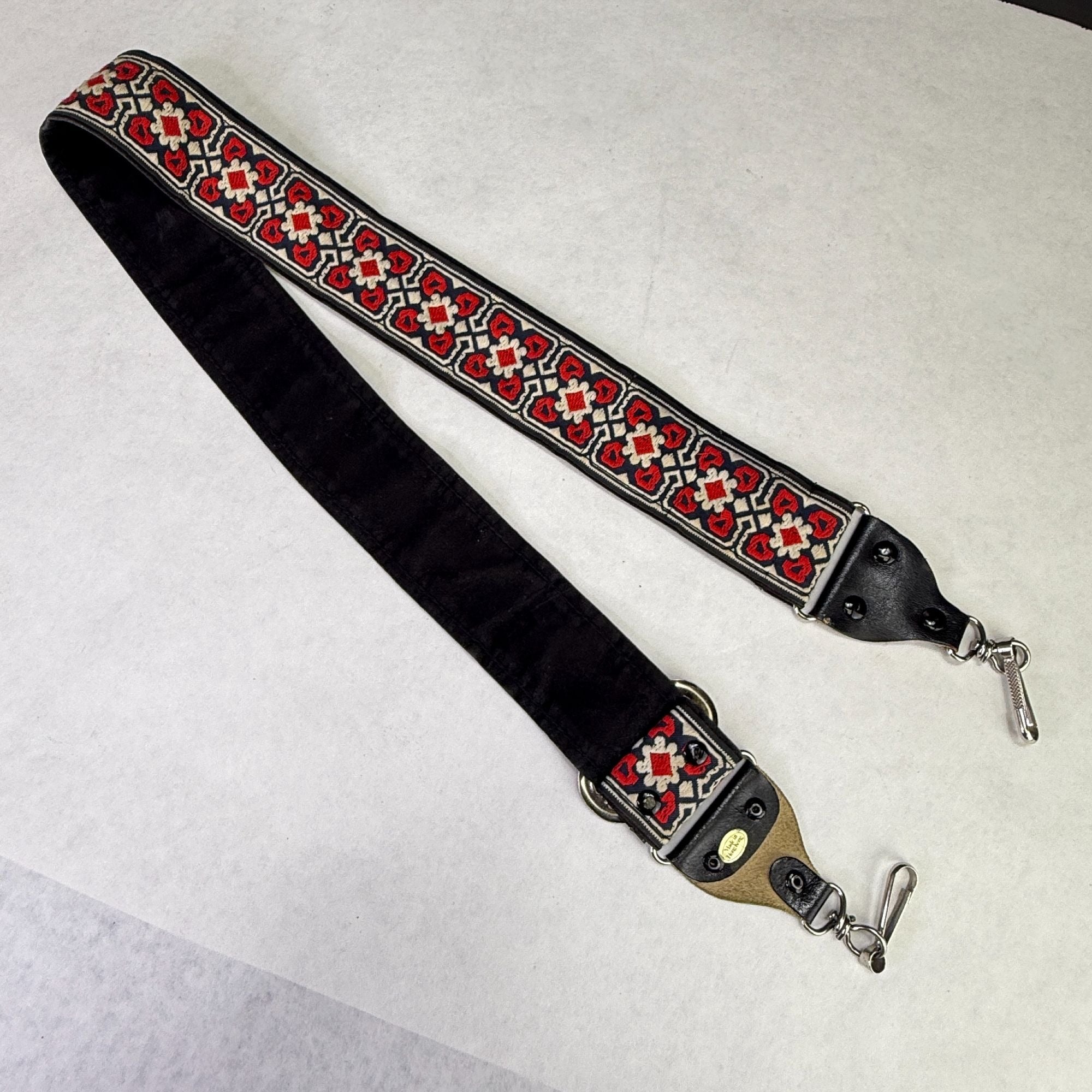 Vintage Retro Hippie Camera Neck Strap With Film Loops Red White Blue Design