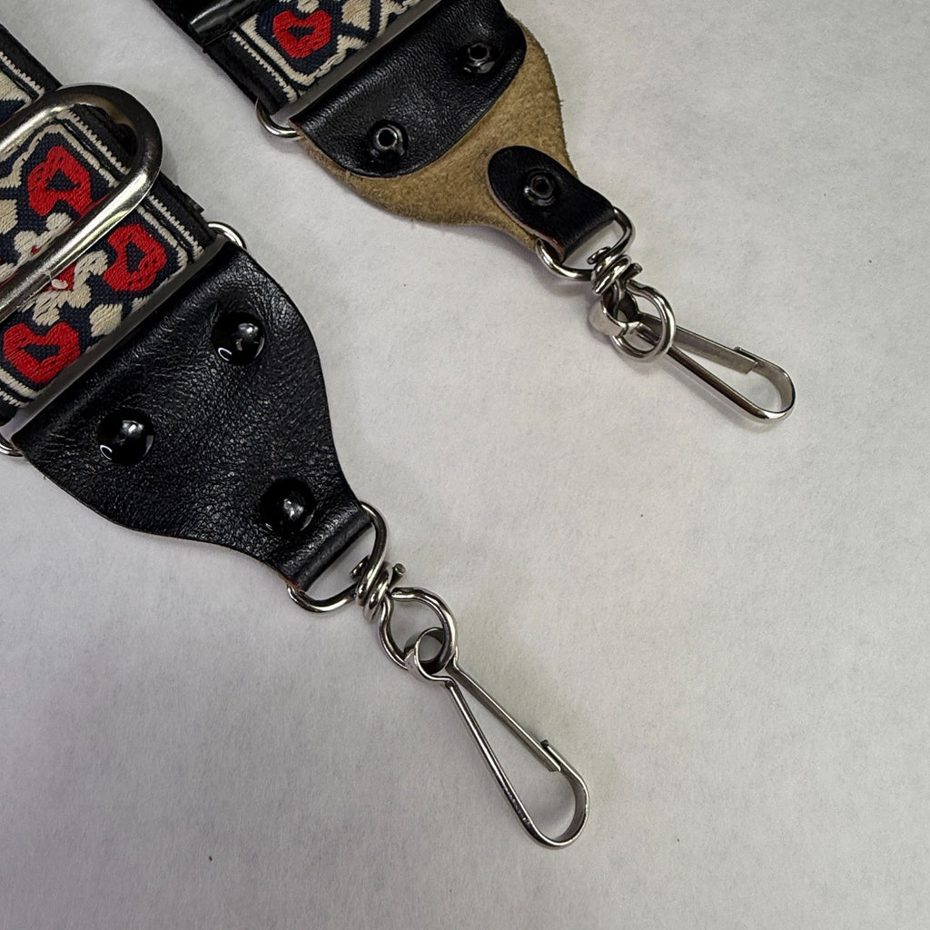 Vintage Retro Hippie Camera Neck Strap With Film Loops Red White Blue Design