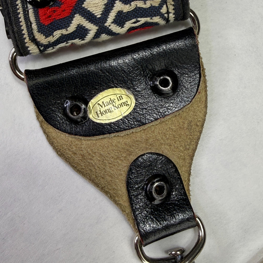 Vintage Retro Hippie Camera Neck Strap With Film Loops Red White Blue Design