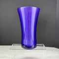 Vintage Flash Painted Purple Glass Clear Bottom Flared Vase