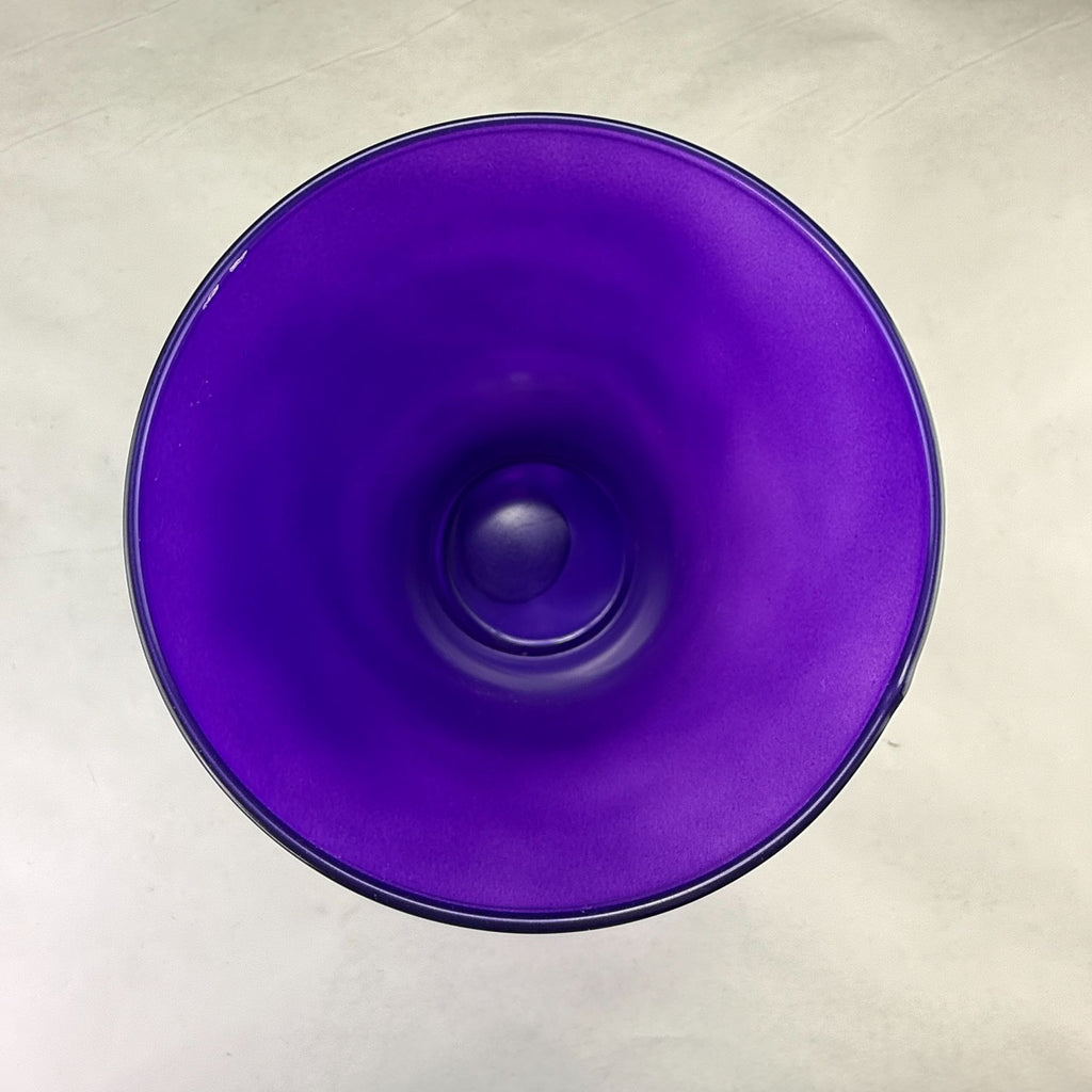 Vintage Flash Painted Purple Glass Clear Bottom Flared Vase