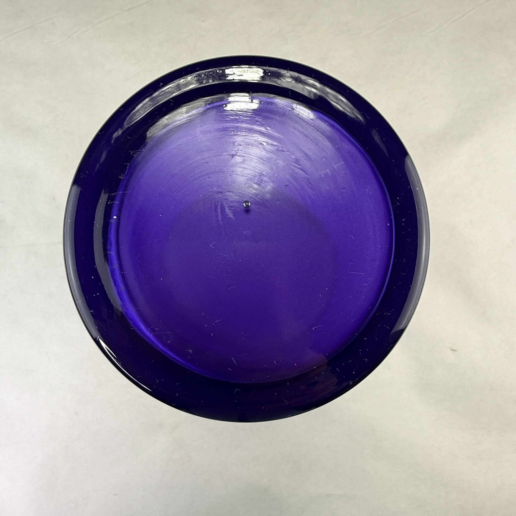 Vintage Flash Painted Purple Glass Clear Bottom Flared Vase
