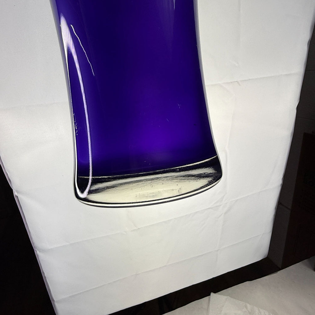 Vintage Flash Painted Purple Glass Clear Bottom Flared Vase