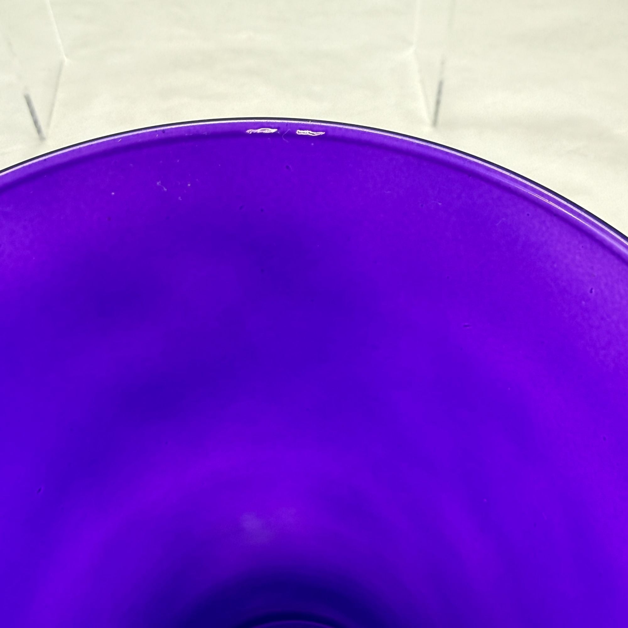 Vintage Flash Painted Purple Glass Clear Bottom Flared Vase