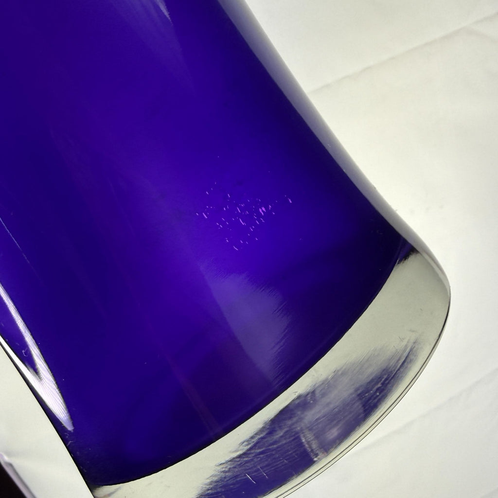 Vintage Flash Painted Purple Glass Clear Bottom Flared Vase