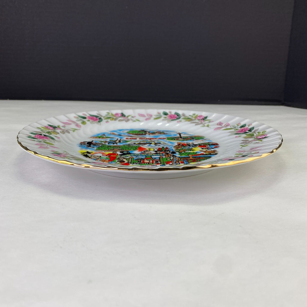 Vintage Los Angeles California Attractions Souvenir Plate