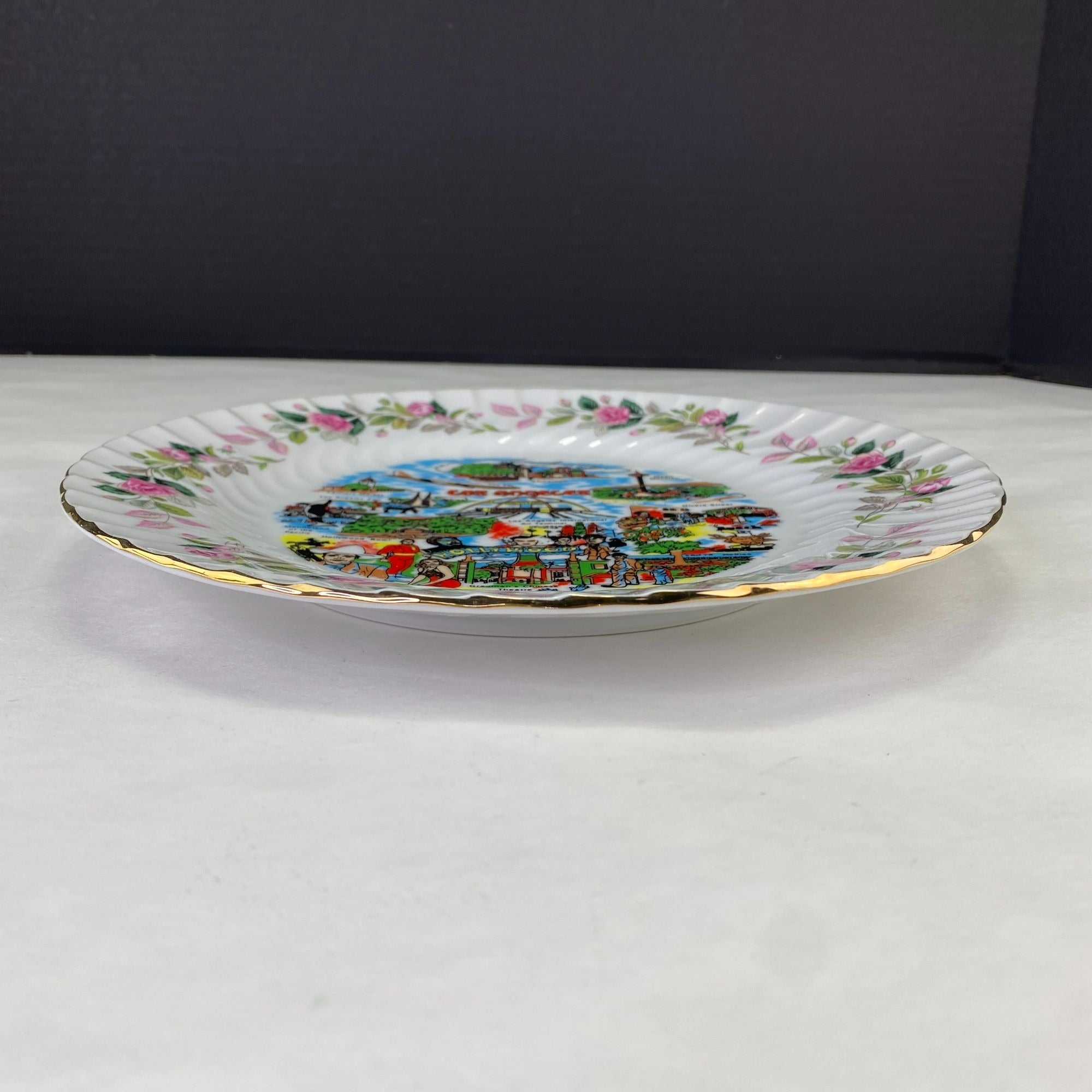 Vintage Los Angeles California Attractions Souvenir Plate