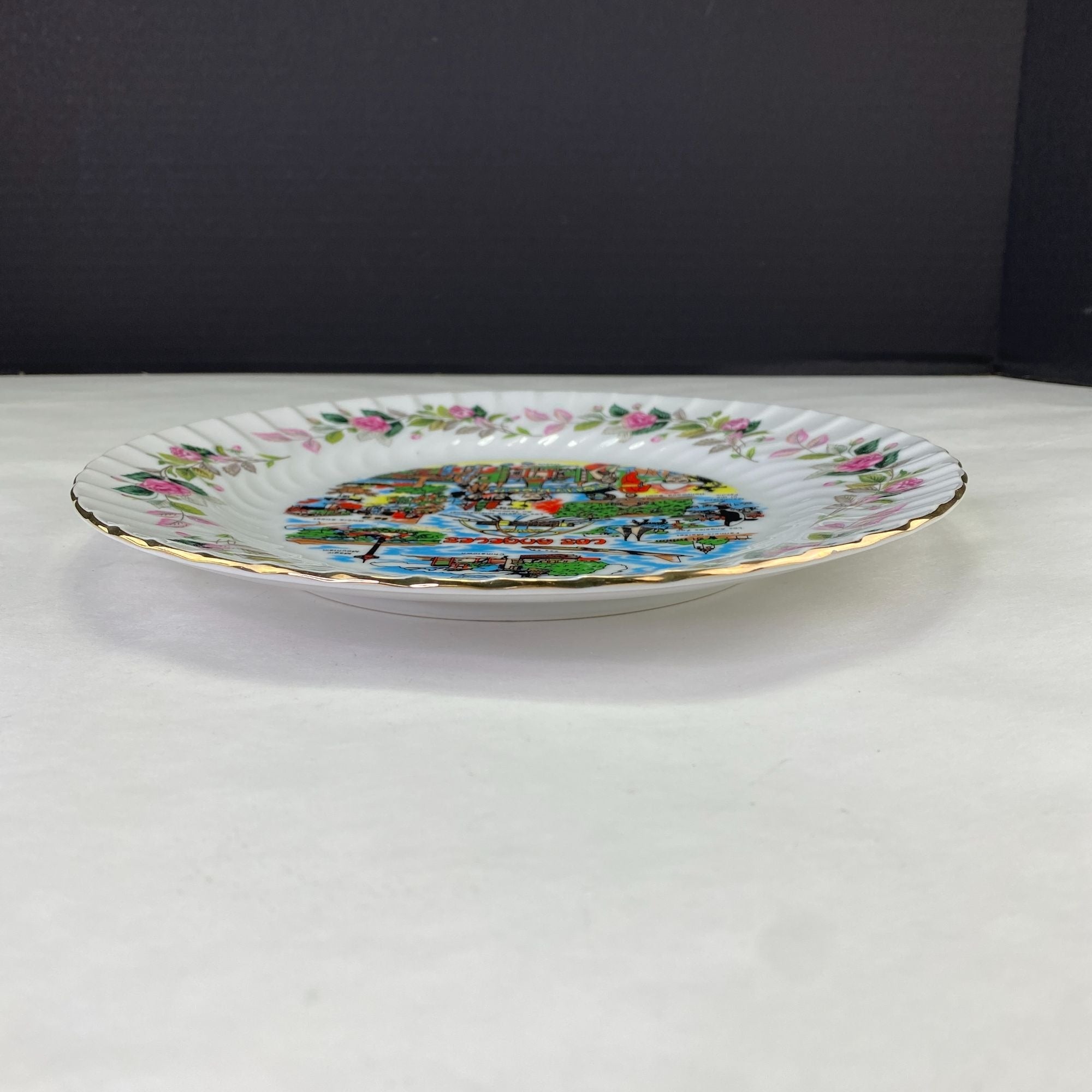 Vintage Los Angeles California Attractions Souvenir Plate