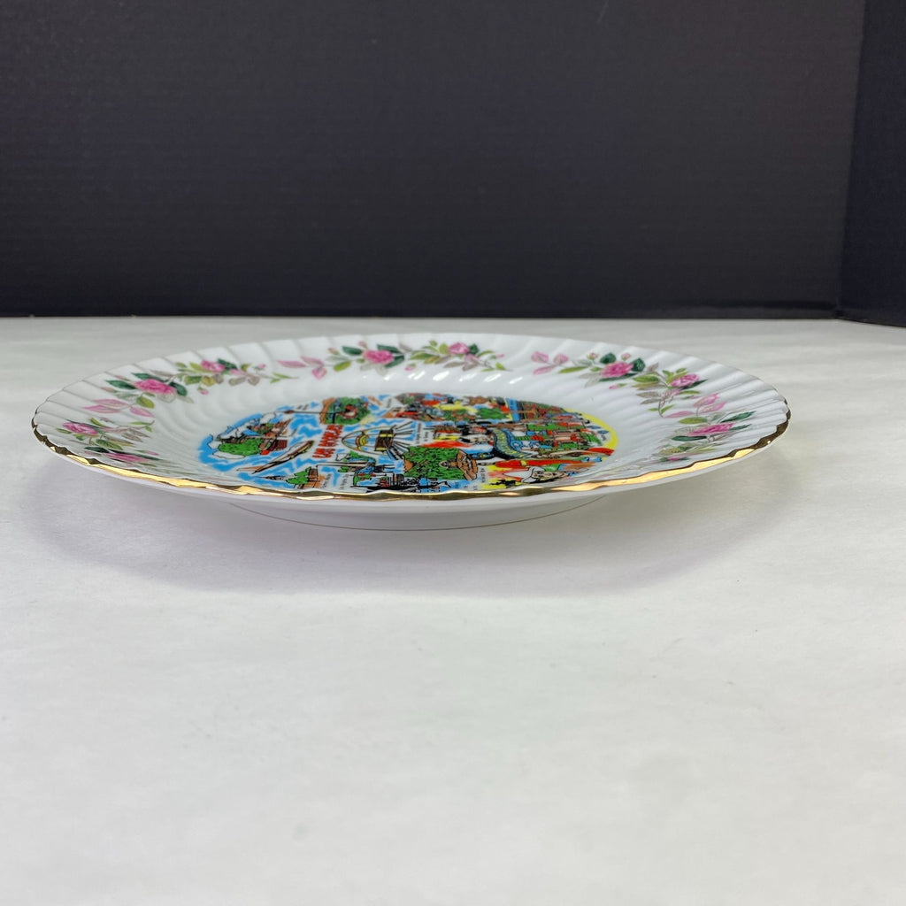 Vintage Los Angeles California Attractions Souvenir Plate