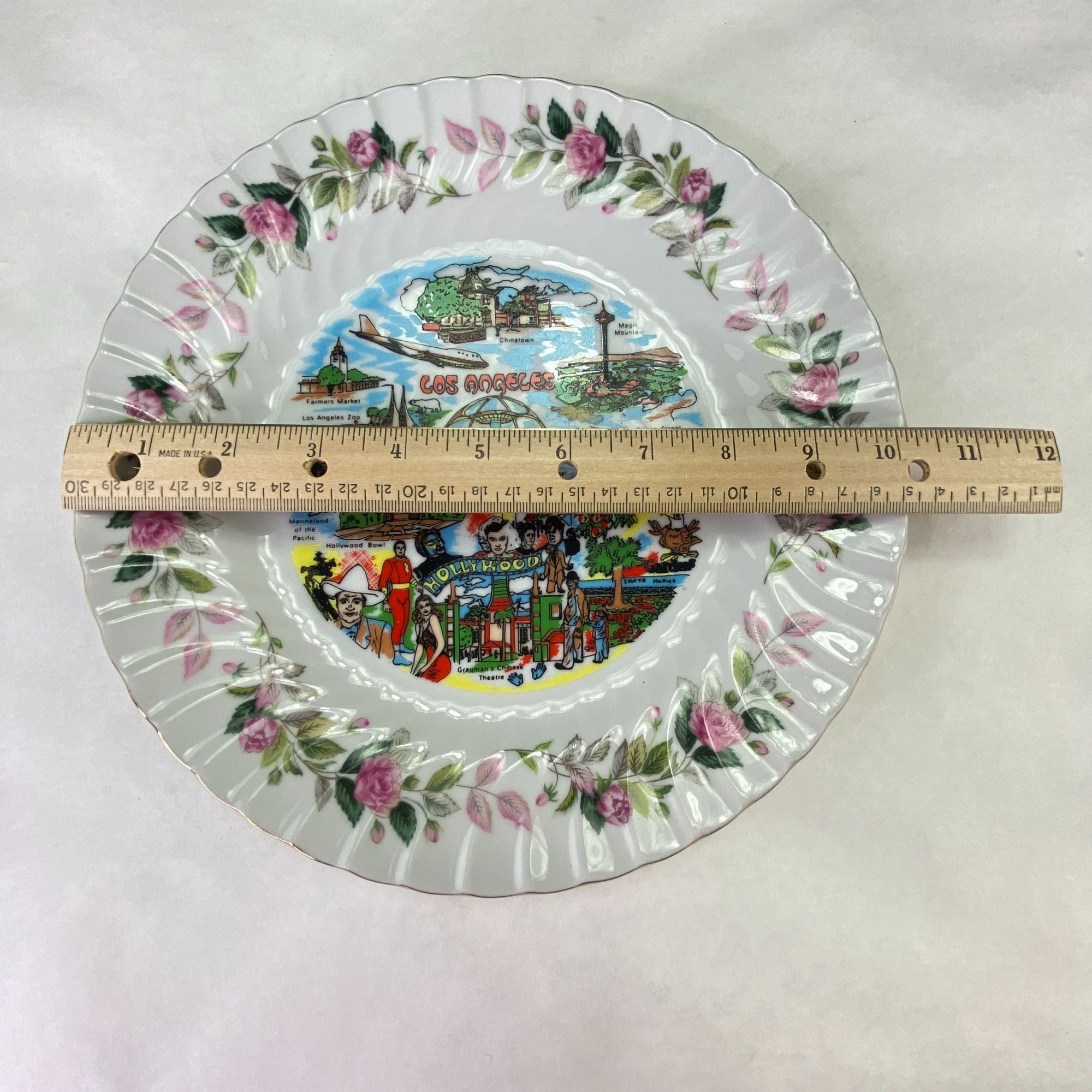 Vintage Los Angeles California Attractions Souvenir Plate