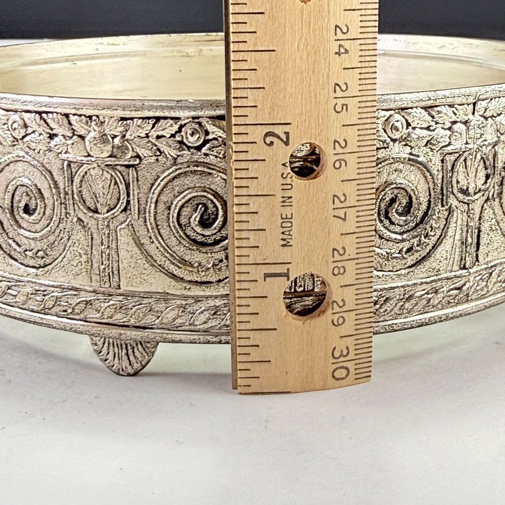 Vintage PNCW Silverplate Covered Divided Glass Relish Tray