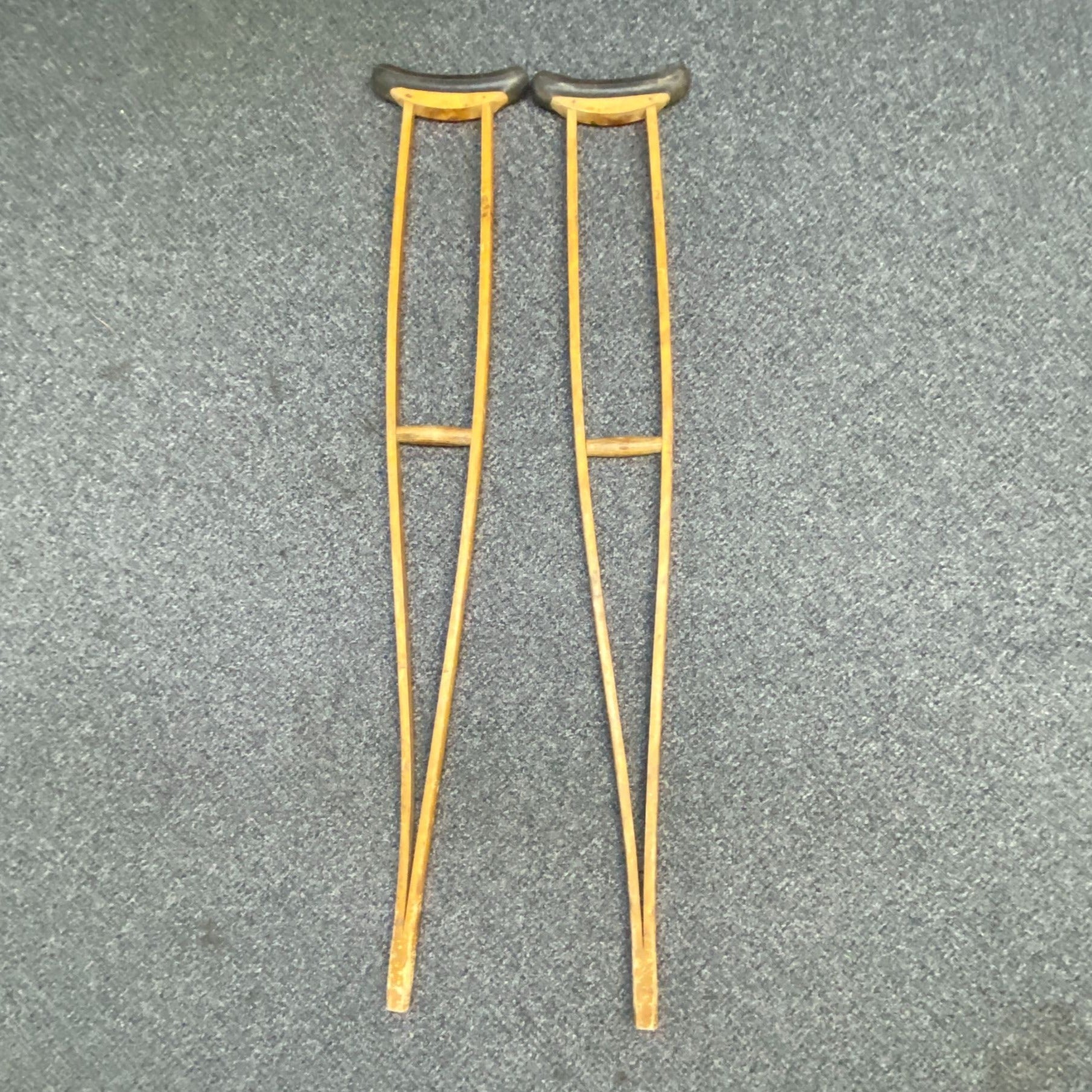 Vintage Samaritan Davol Split Wood Non Adjustable Adult Crutches