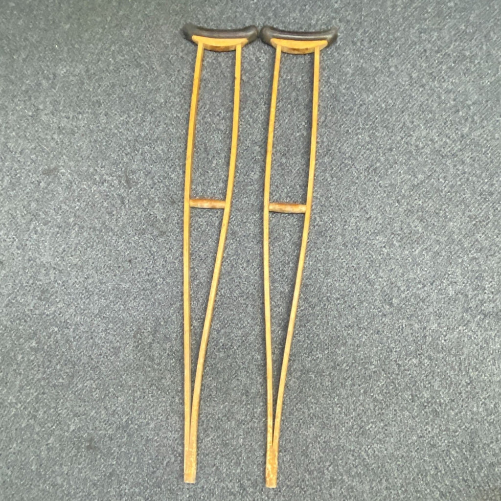 Vintage Samaritan Davol Split Wood Non Adjustable Adult Crutches