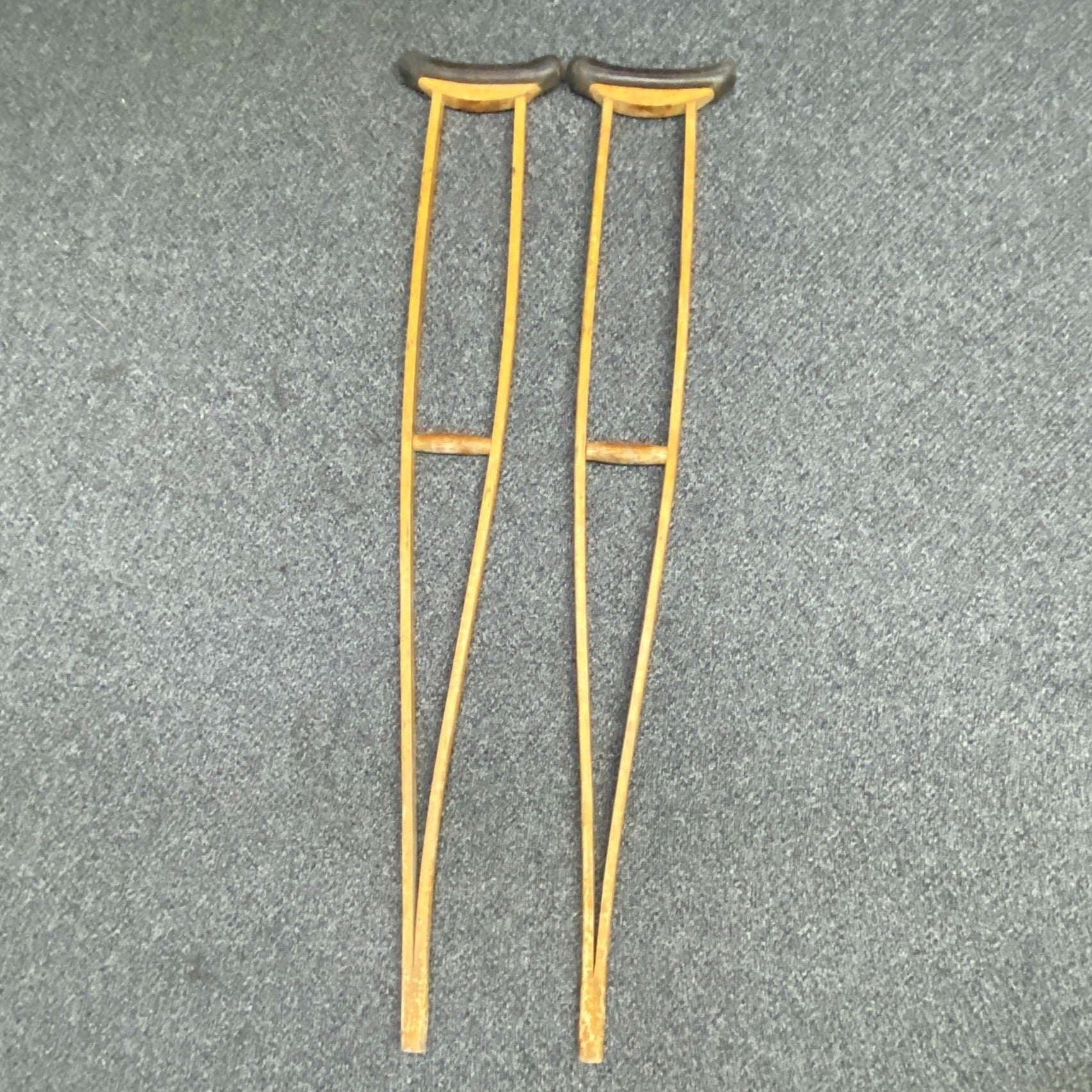 Vintage Samaritan Davol Split Wood Non Adjustable Adult Crutches