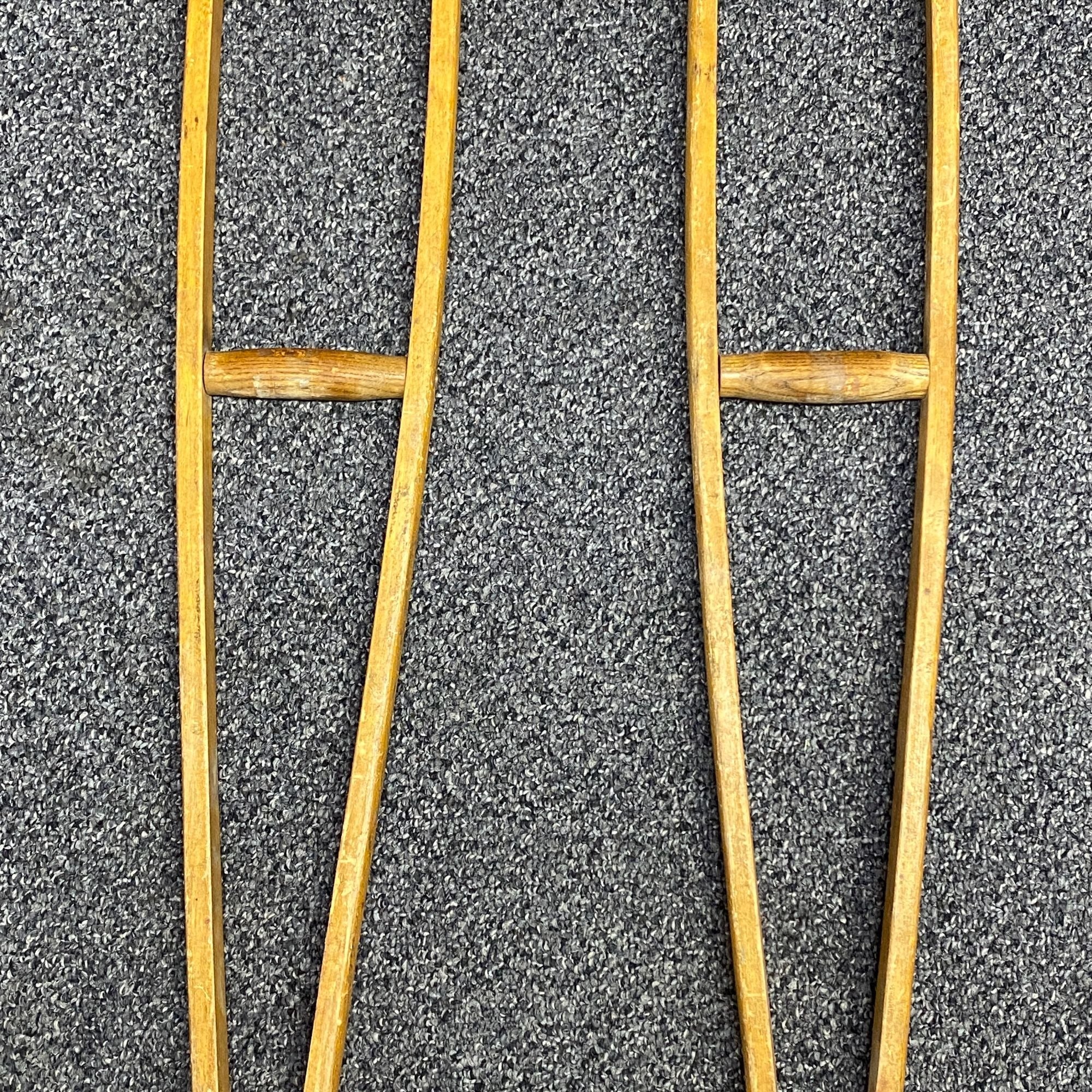 Vintage Samaritan Davol Split Wood Non Adjustable Adult Crutches