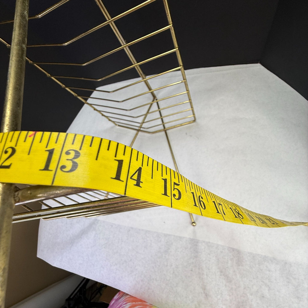 Vintage MCM 2 Tiered Gold Tone Wire Magazine Rack