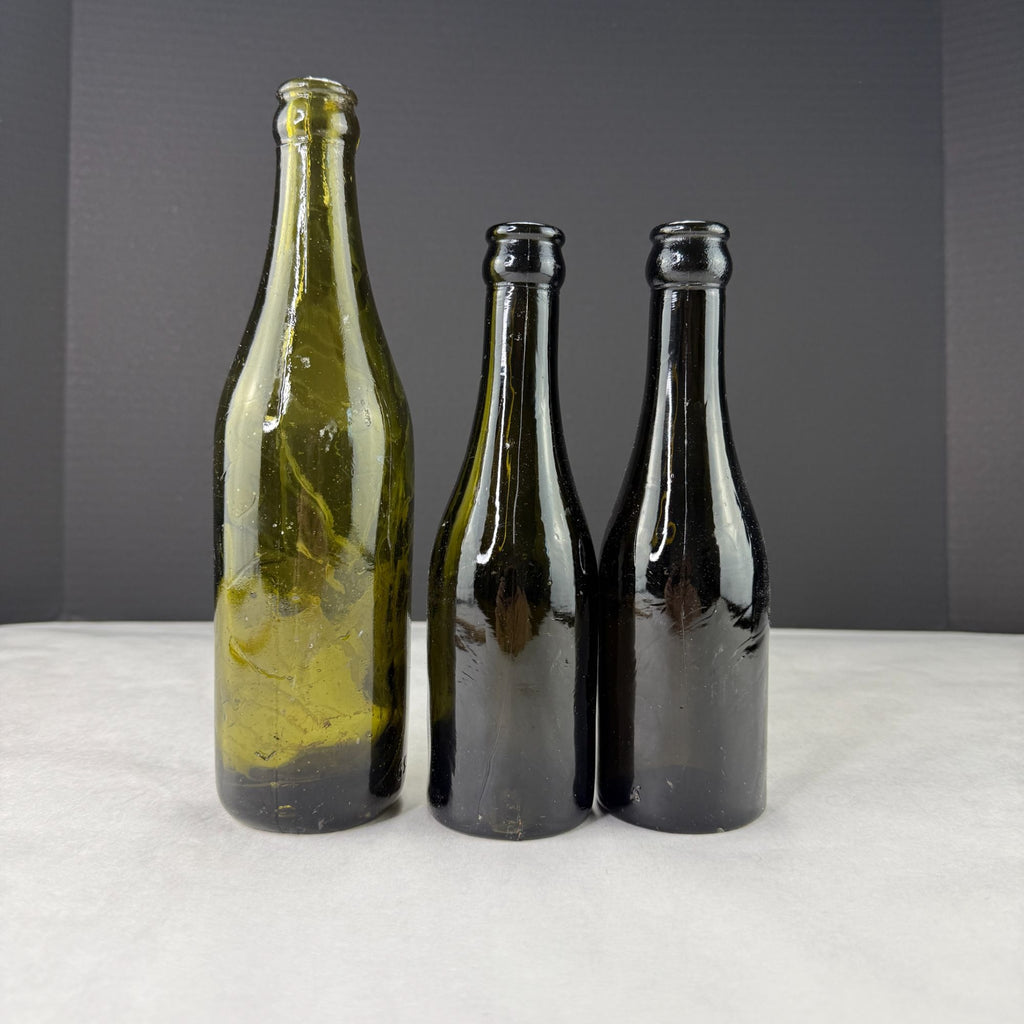 Vintage E & J Burke Olive Green Bottles Lot Of 3