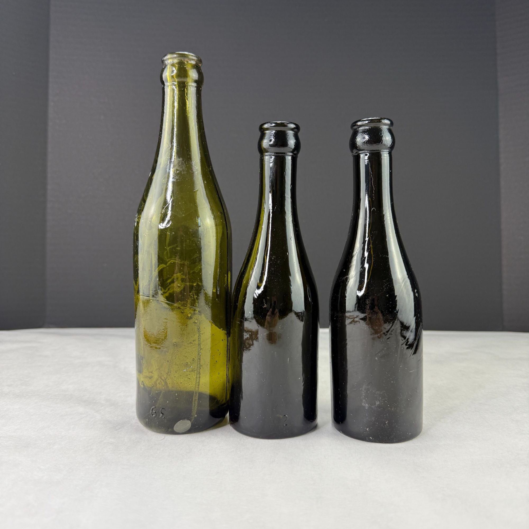 Vintage E & J Burke Olive Green Bottles Lot Of 3