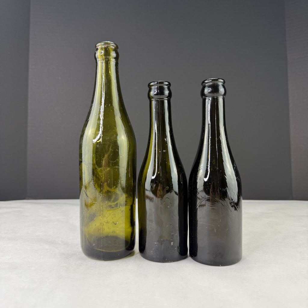 Vintage E & J Burke Olive Green Bottles Lot Of 3