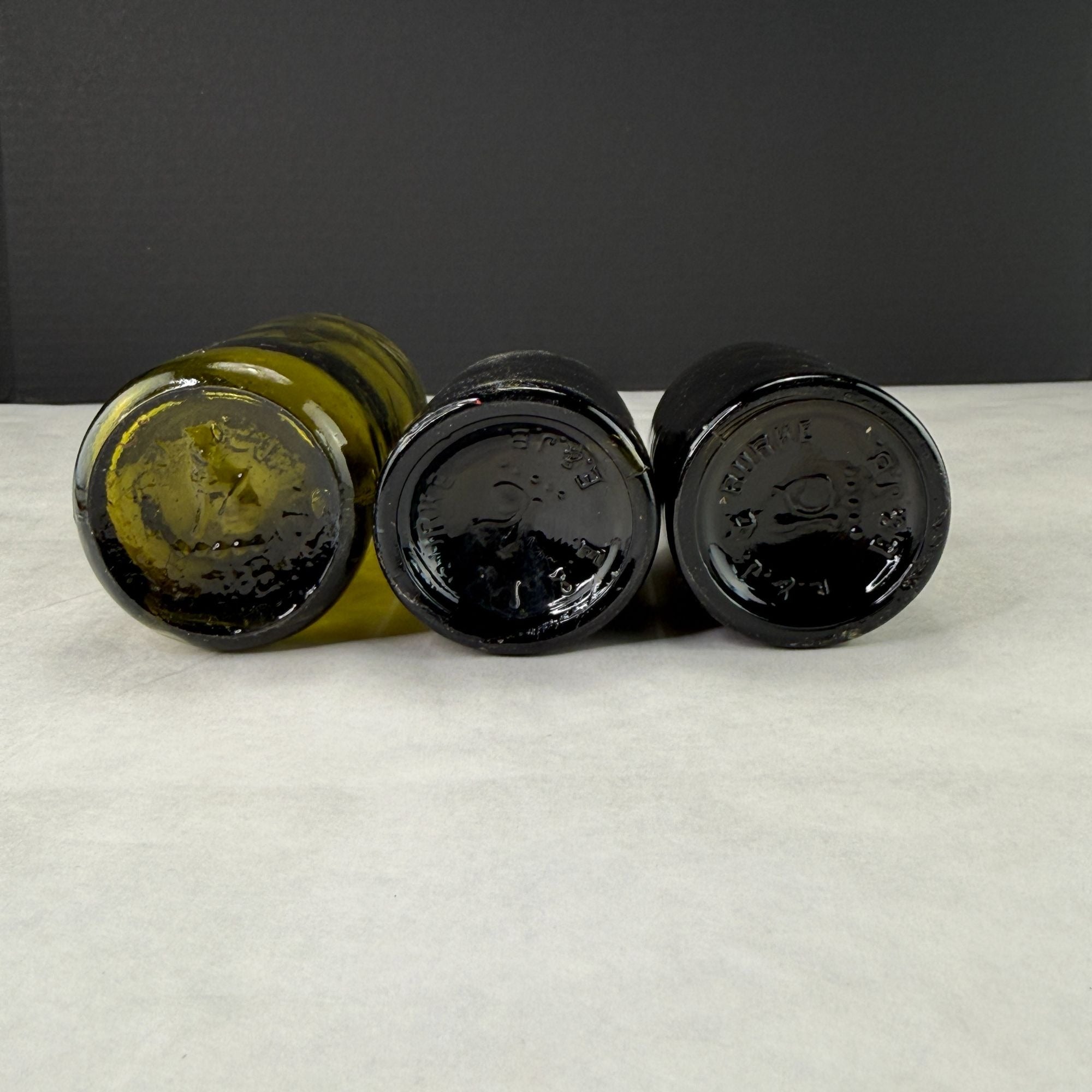 Vintage E & J Burke Olive Green Bottles Lot Of 3