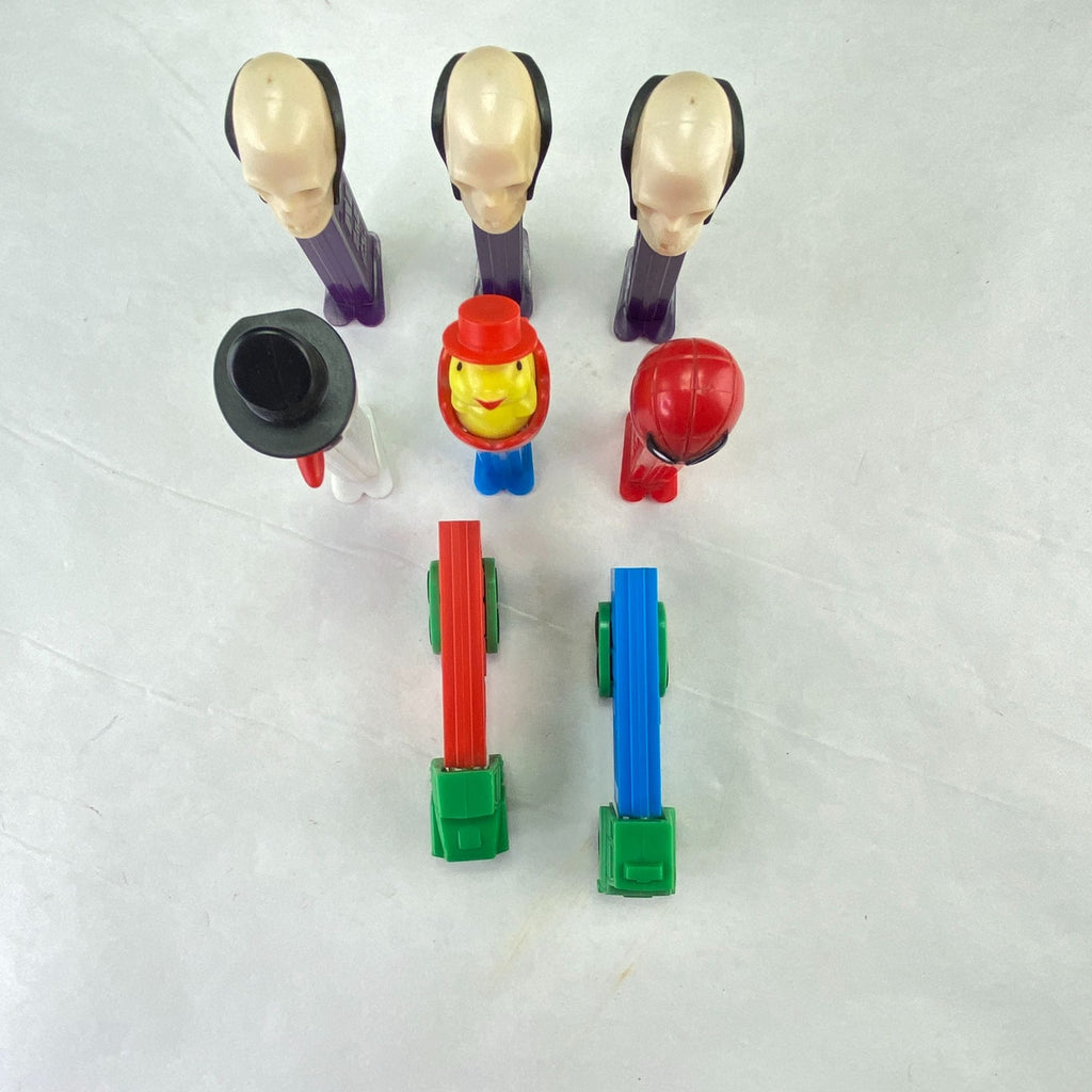Vintage PEZ Dispensers Lot of 8 Dr Skull Snowman Chick Spiderman Semi Truck