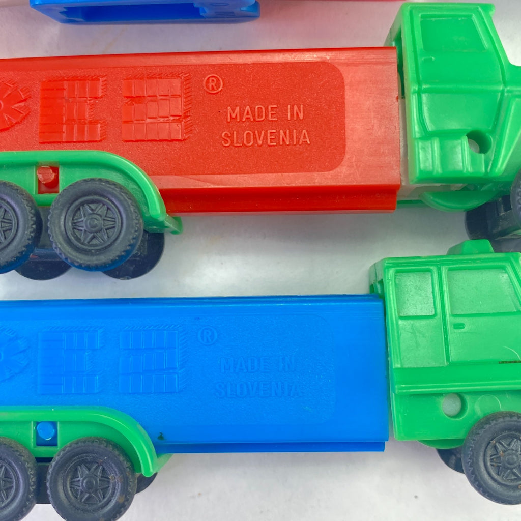 Vintage PEZ Dispensers Lot of 8 Dr Skull Snowman Chick Spiderman Semi Truck