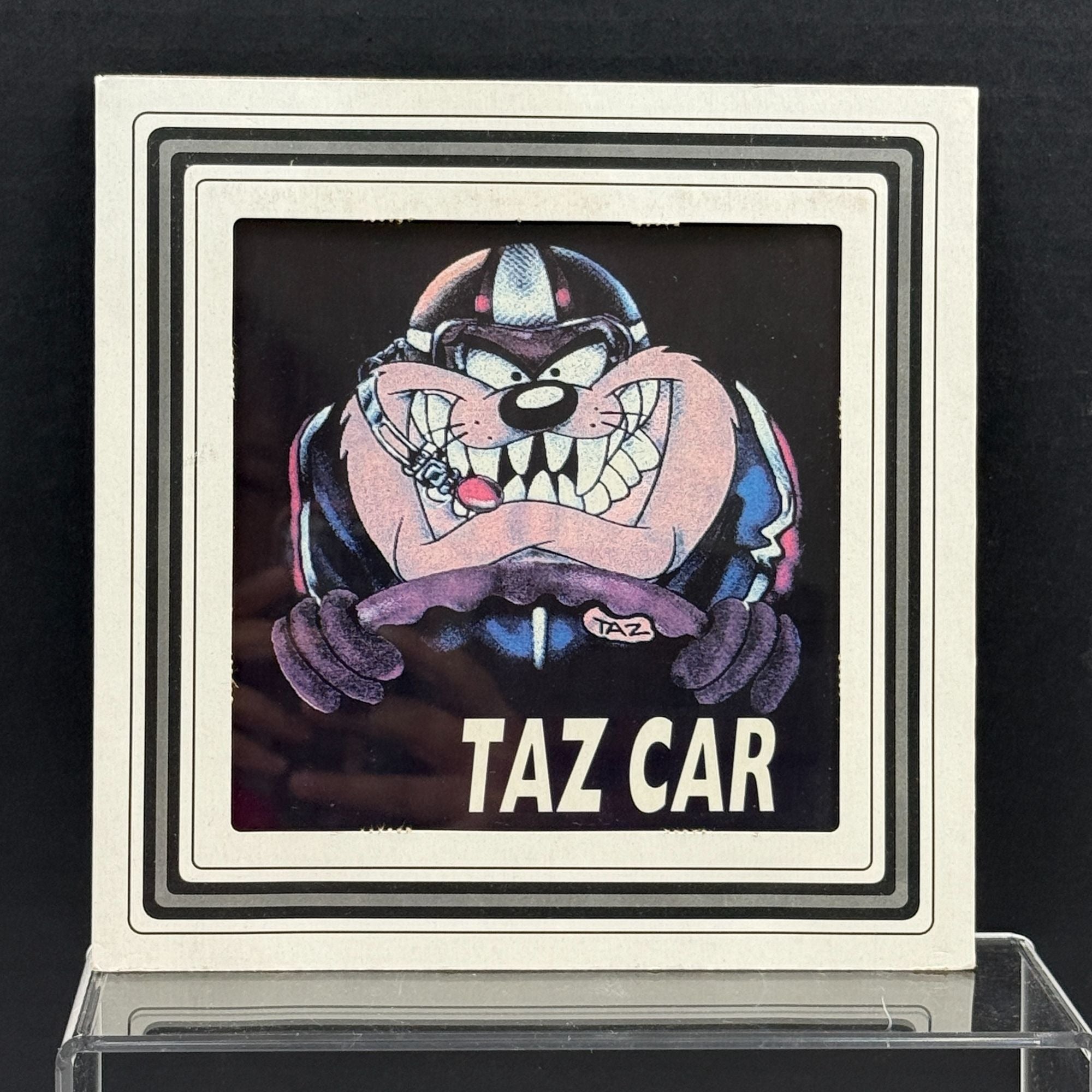 Vintage Taz Car Tasmanian Devil Carnival Prize Glass Tile