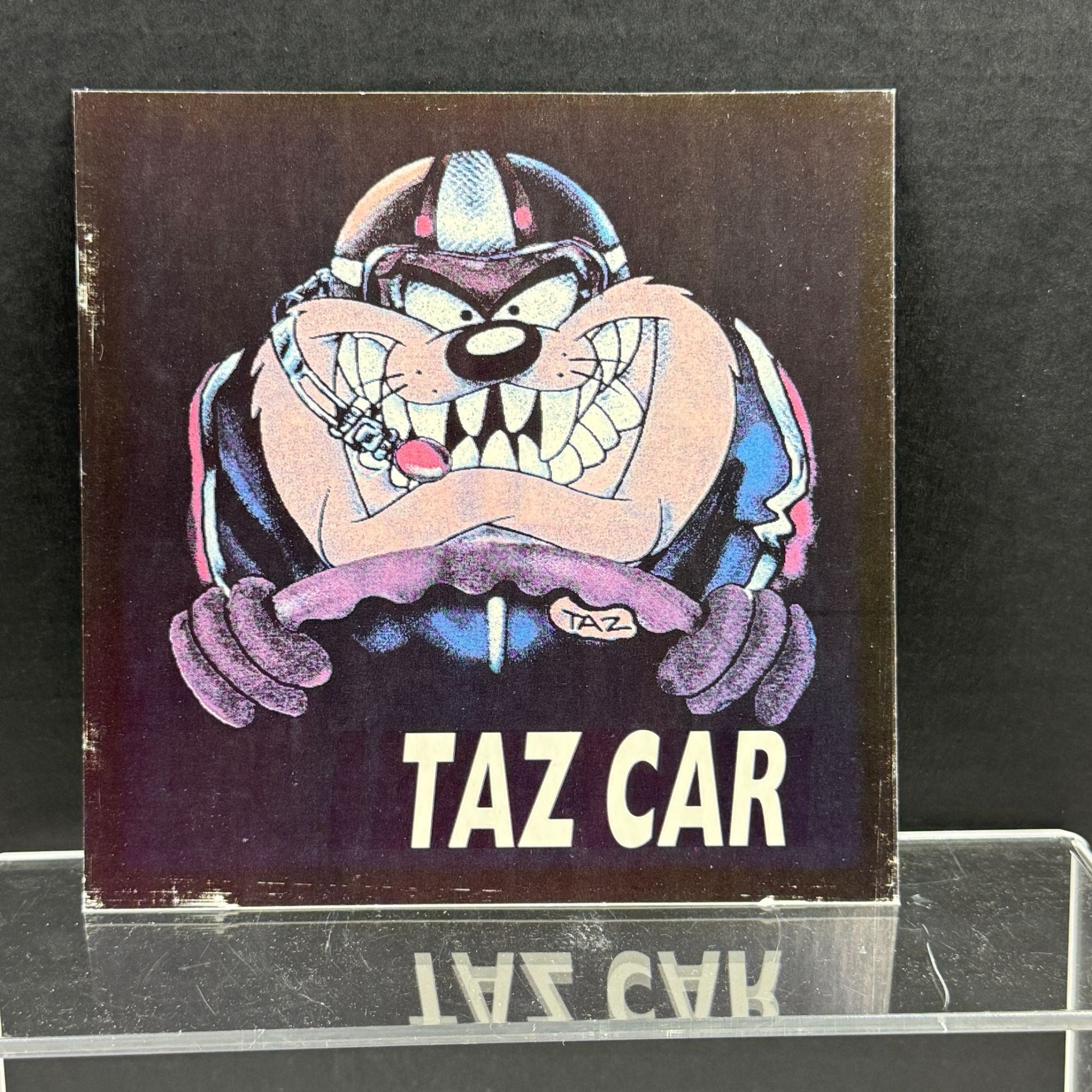 Vintage Taz Car Tasmanian Devil Carnival Prize Glass Tile