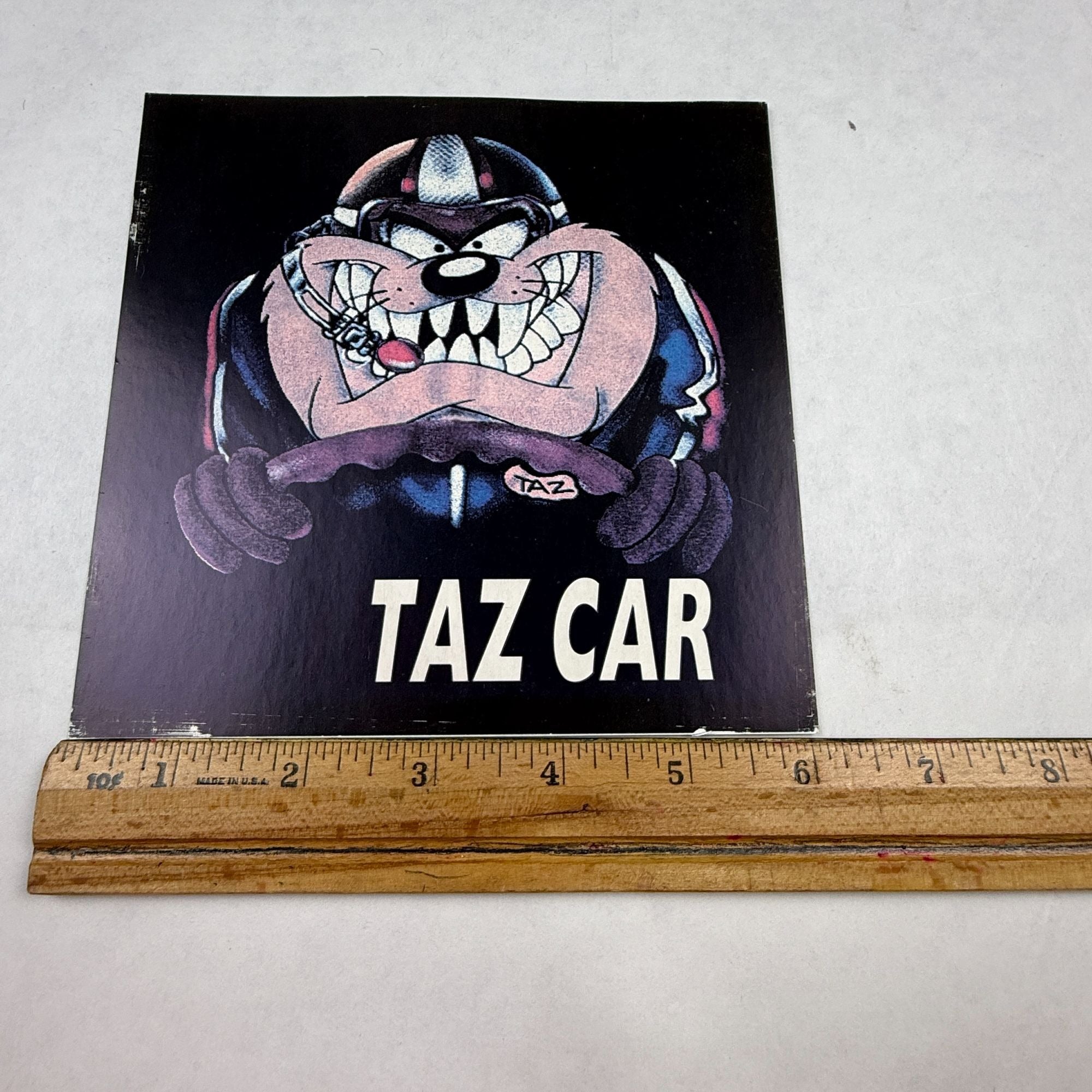 Vintage Taz Car Tasmanian Devil Carnival Prize Glass Tile
