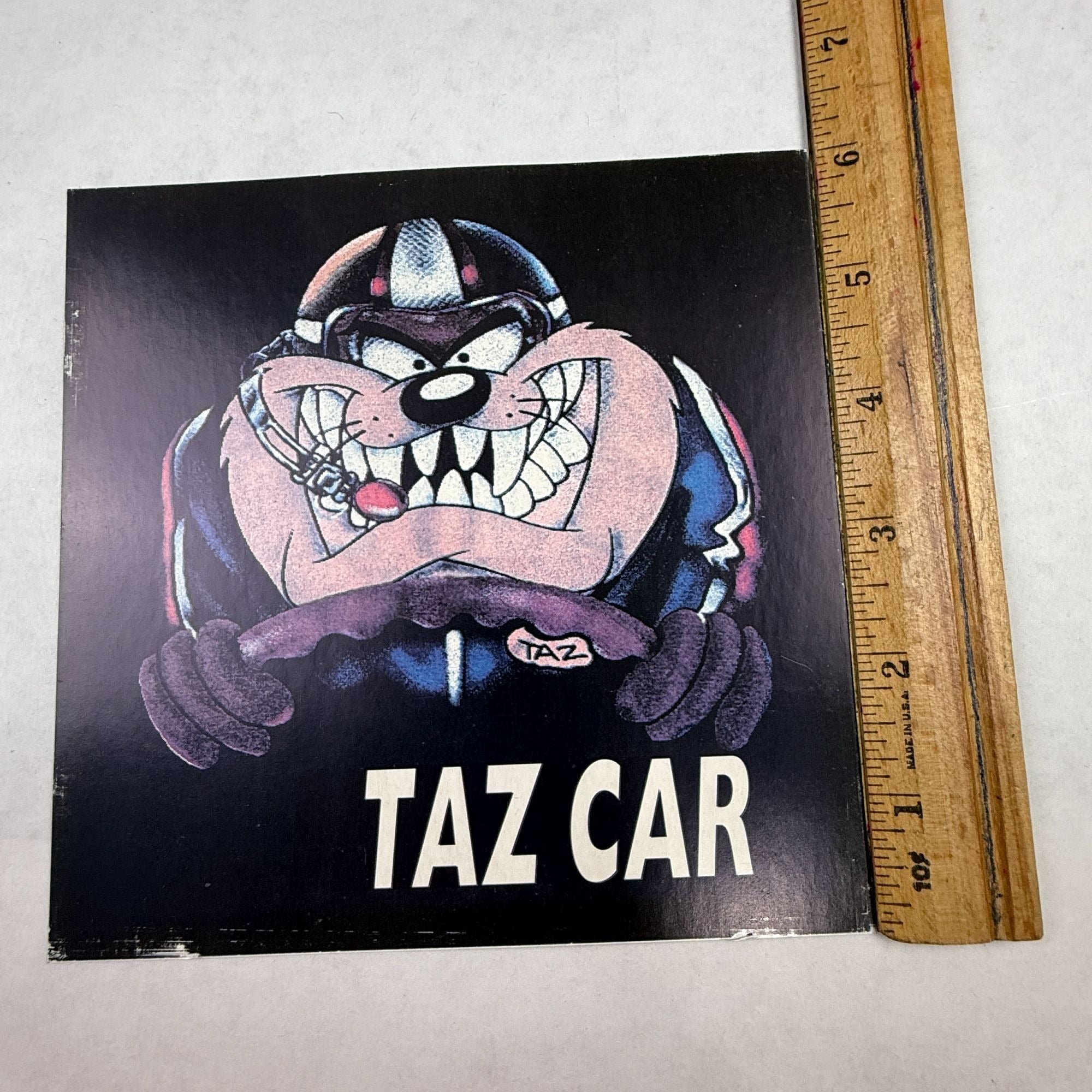 Vintage Taz Car Tasmanian Devil Carnival Prize Glass Tile