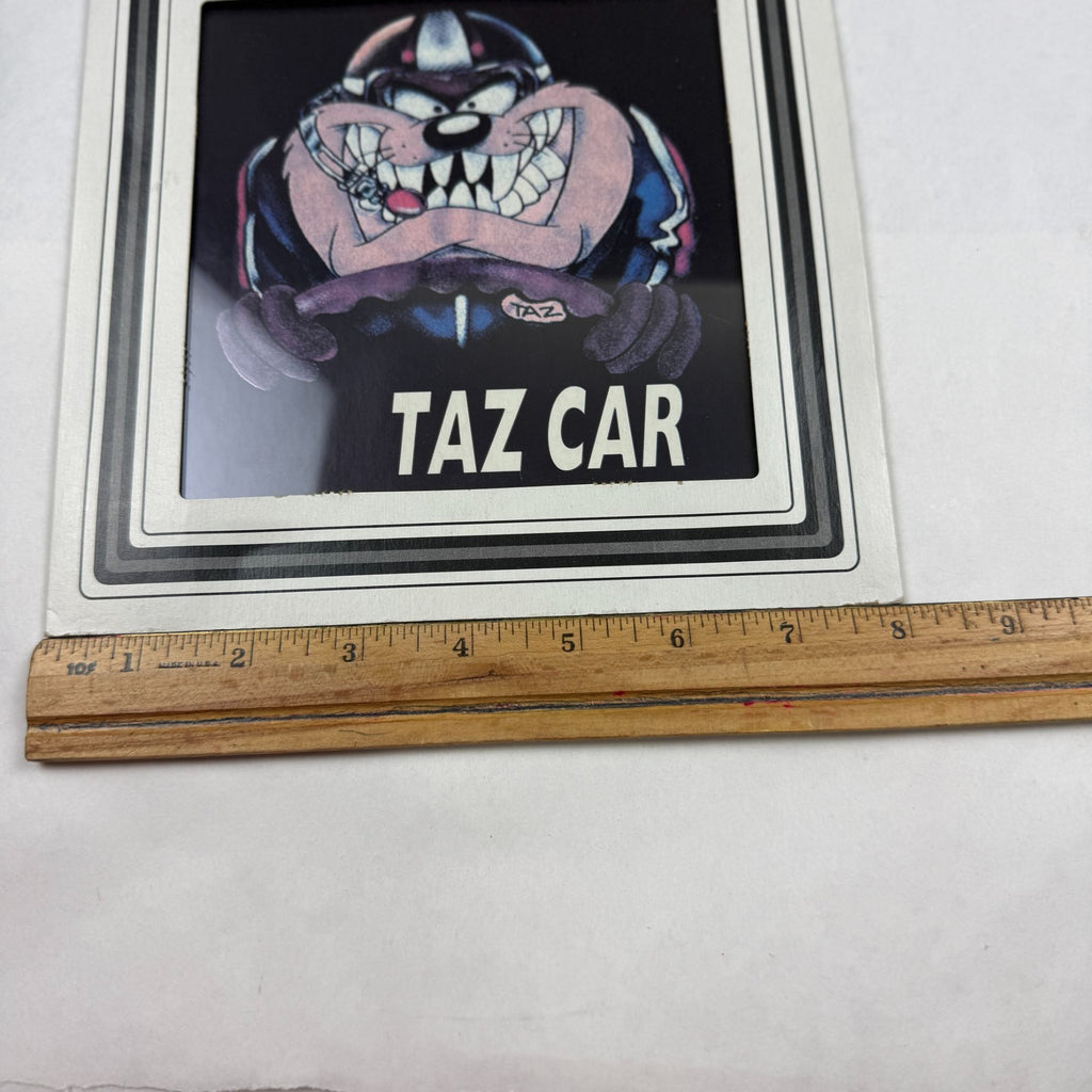 Vintage Taz Car Tasmanian Devil Carnival Prize Glass Tile