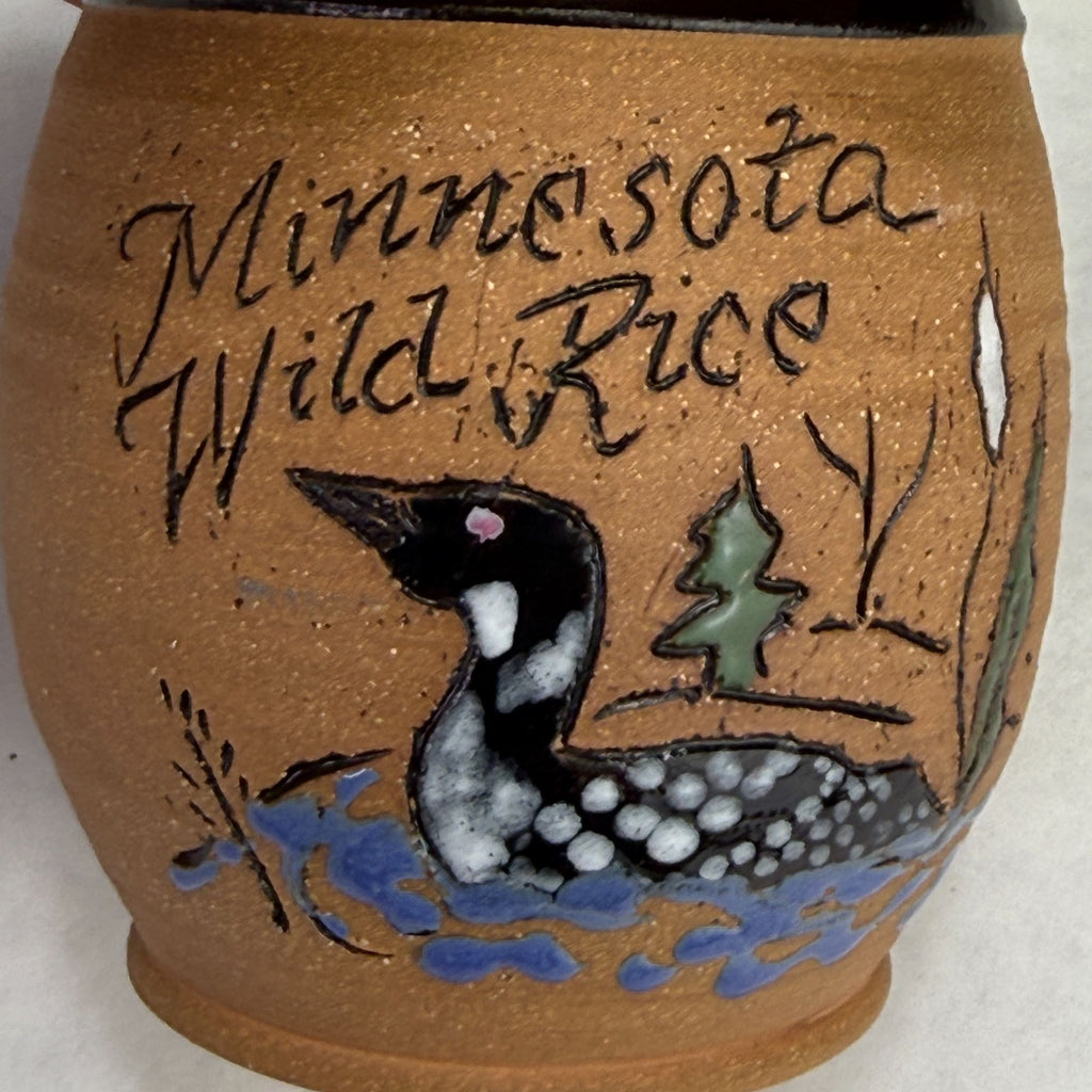Vintage Minnesota Wild Rice Pottery Jar by Stoneware Specialties