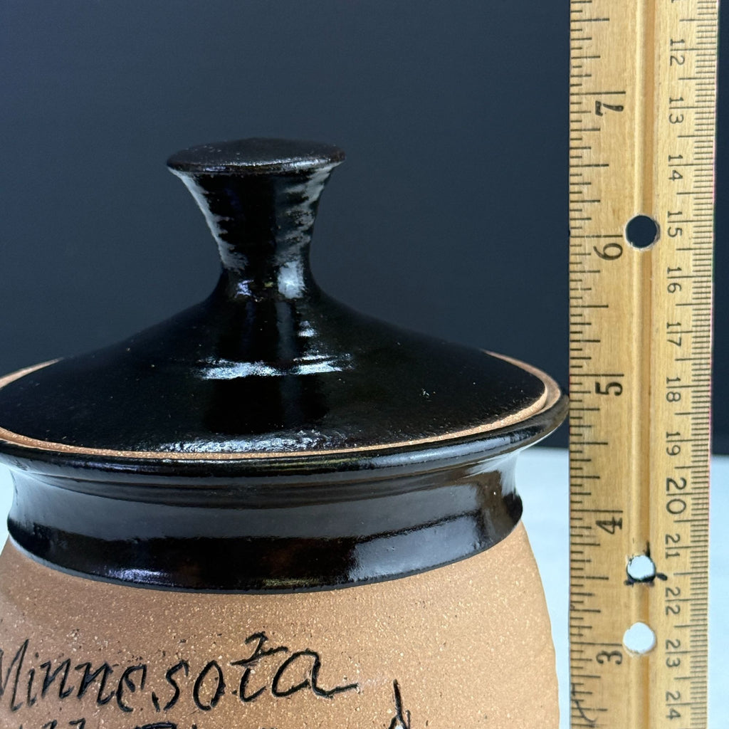 Vintage Minnesota Wild Rice Pottery Jar by Stoneware Specialties