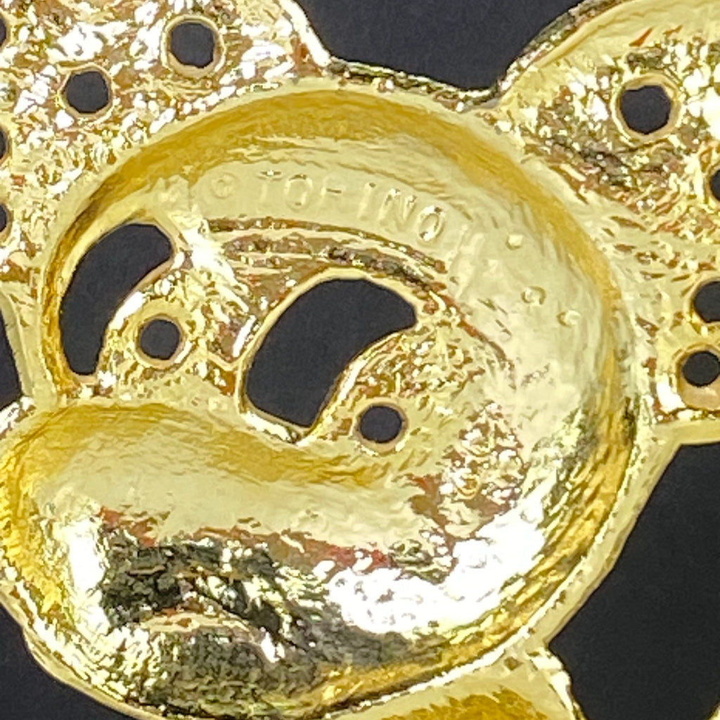 Vintage Torino Earring Holder Tree Mouse Gold Tone