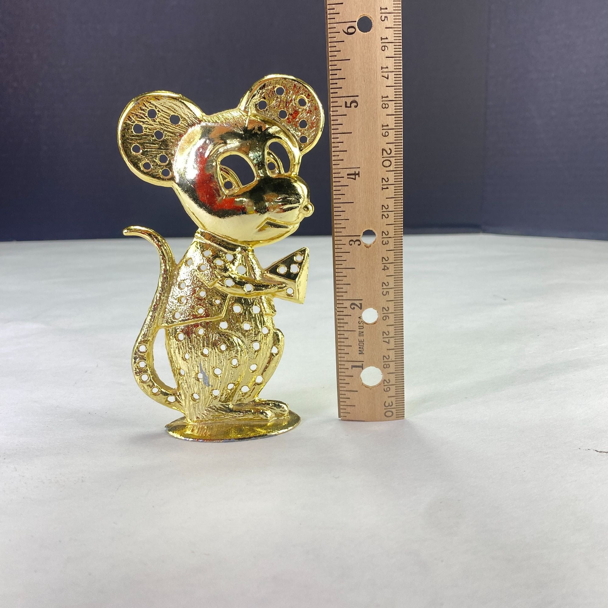 Vintage Torino Earring Holder Tree Mouse Gold Tone