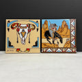 Vintage Earthtones Southwest Tile Trivets Lot of 2