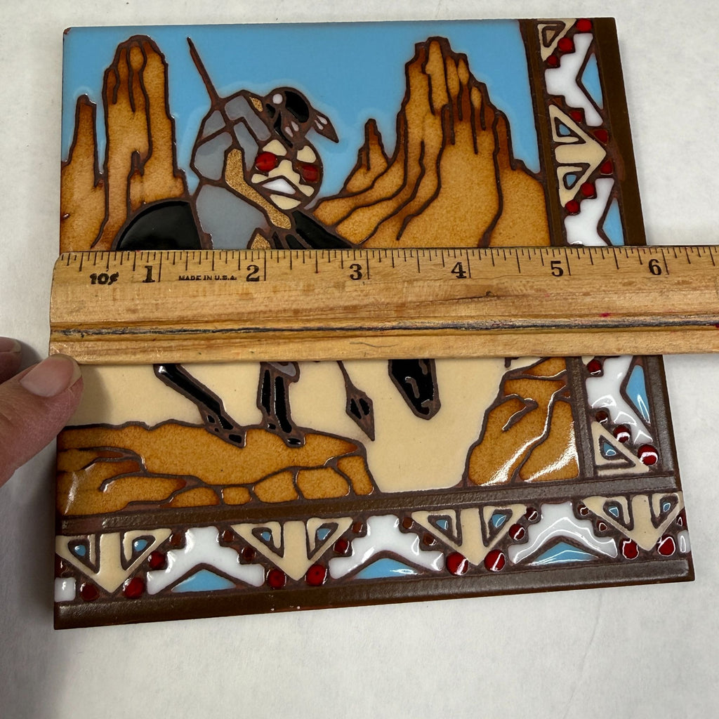 Vintage Earthtones Southwest Tile Trivets Lot of 2