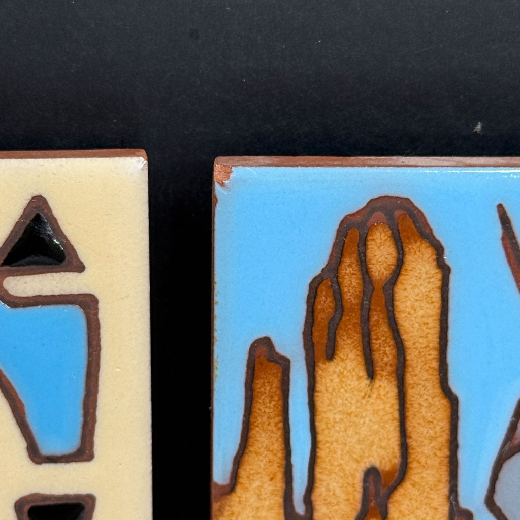 Vintage Earthtones Southwest Tile Trivets Lot of 2