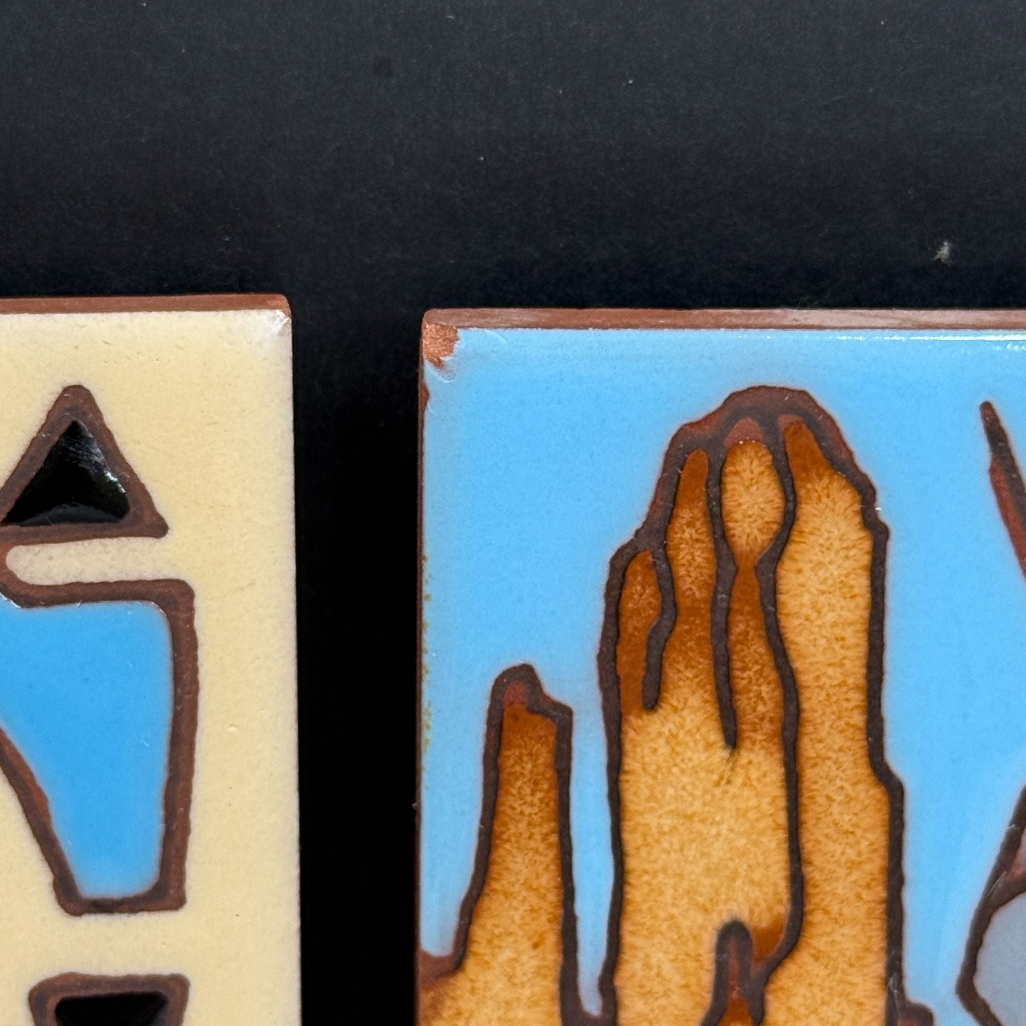 Vintage Earthtones Southwest Tile Trivets Lot of 2