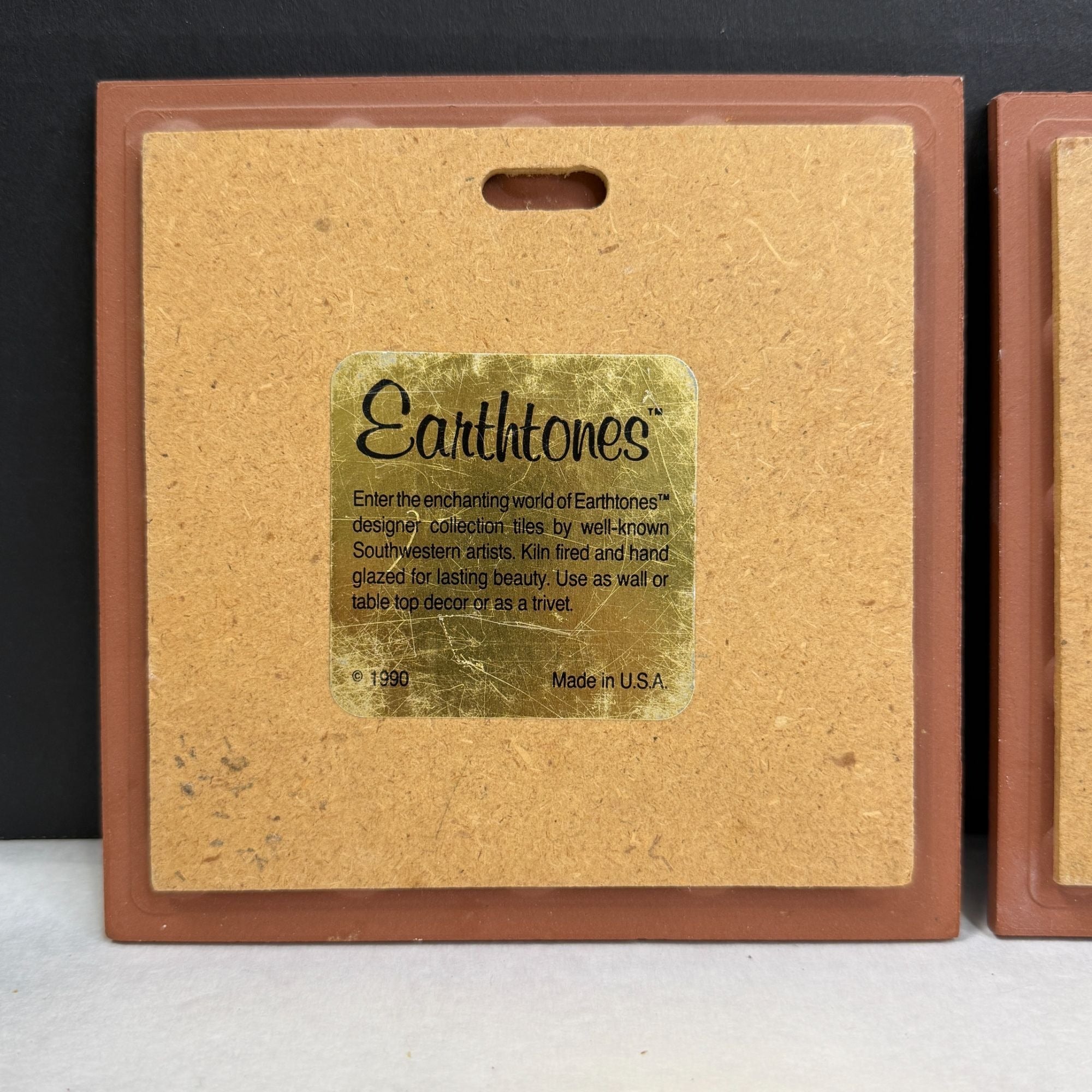 Vintage Earthtones Southwest Tile Trivets Lot of 2