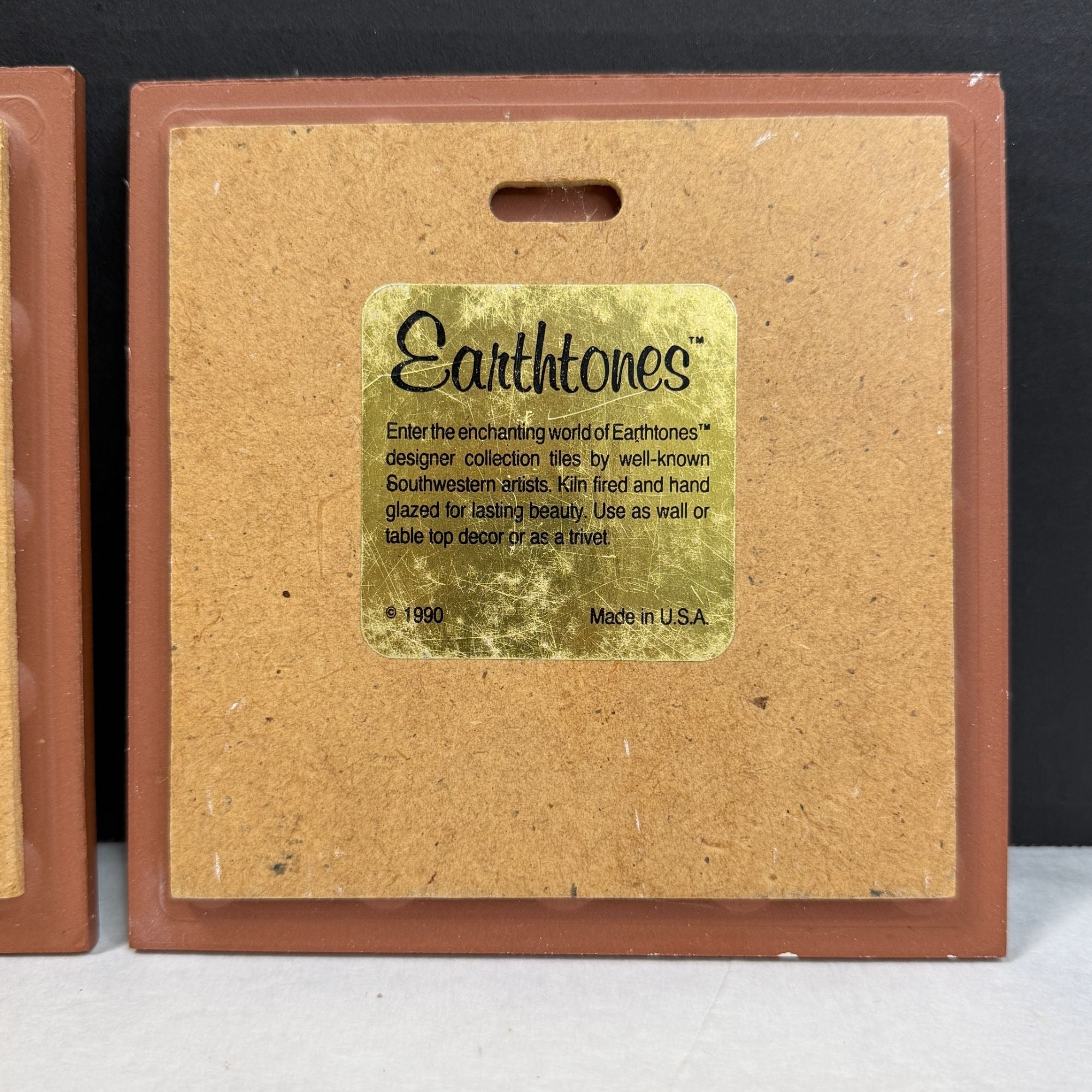 Vintage Earthtones Southwest Tile Trivets Lot of 2