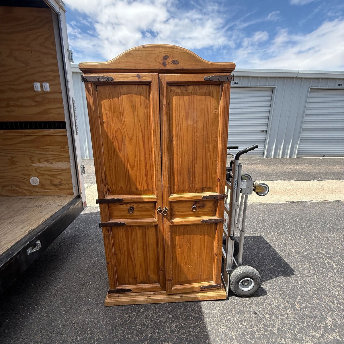 Rustic Pine Wood Armoire or Entertainment Center
